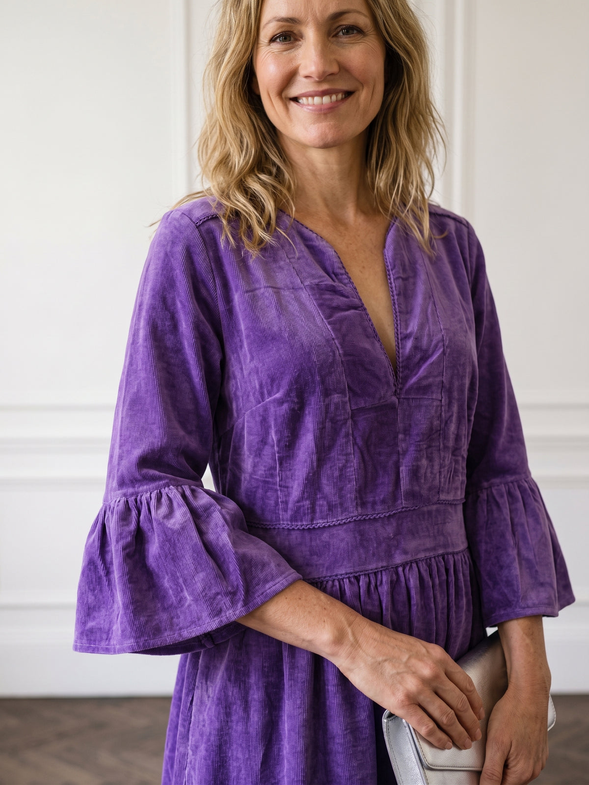 Annabel Velvet Dress - Violet