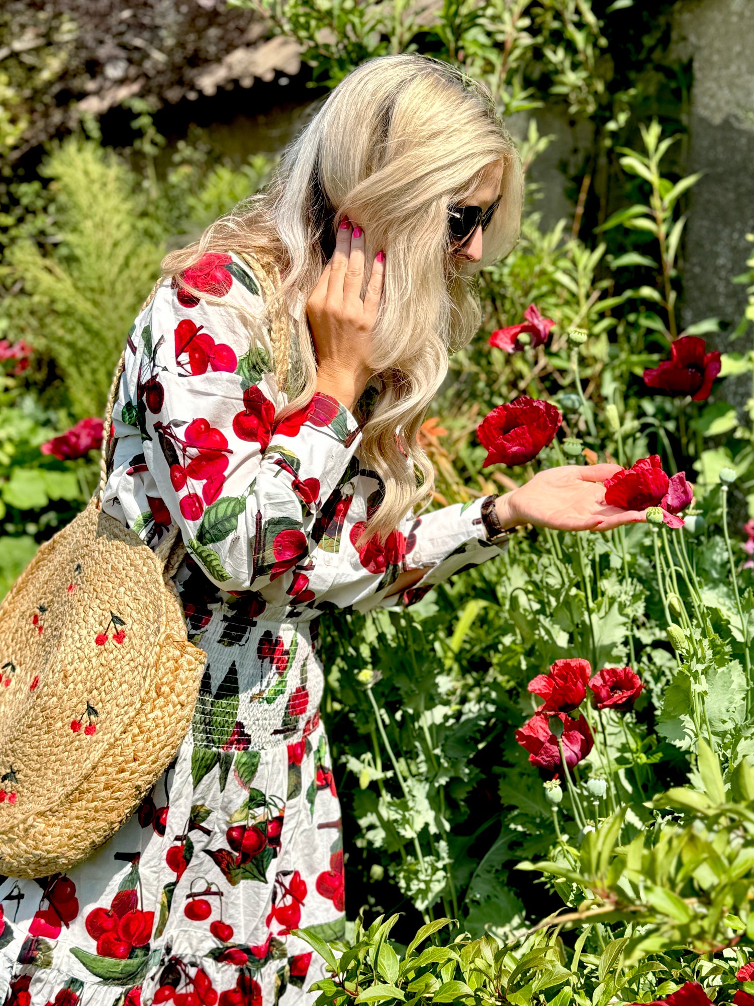 Rosehip Design Bella Cotton Skirt in our almost edible Cherries design is a beautifully feminine and effortlessly comfortable piece, perfect for Summer. It is made from soft, breathable cotton and features a flattering shirred waistband that provides a flexible, comfortable fit. The tiered design adds movement and a touch of romantic charm, while the addition of practical pockets makes it as functional as it is stylish. Pair it with the co-ordinating Hannah Shirt.