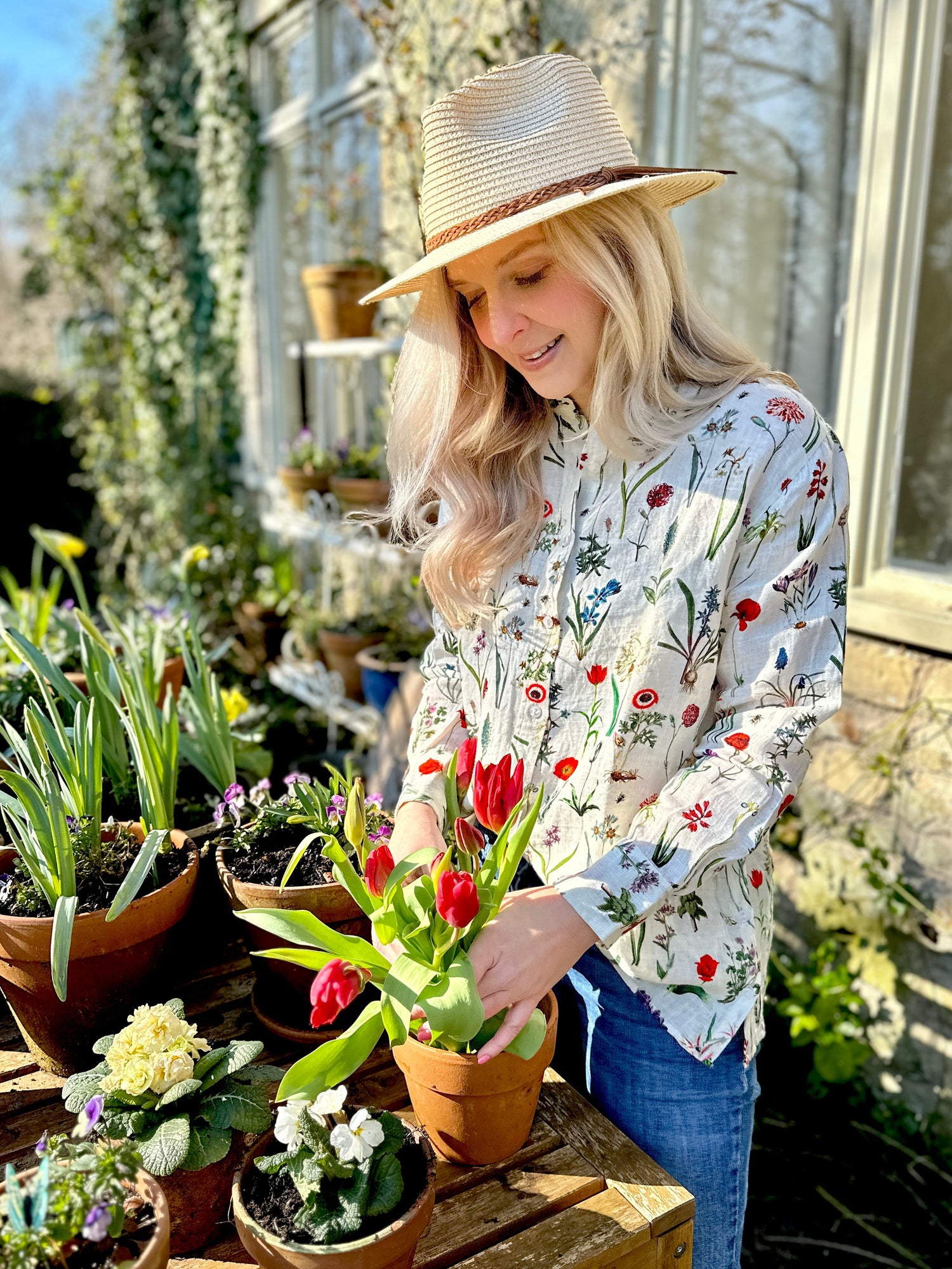 Embrace the blooming season with the Rosehip Design Harriet Linen Shirt. This classic piece features front buttons and long sleeves with a cuff for a timeless look. The side button detail adds a touch of uniqueness, while the floral design adds a playful twist. Stay on trend in our April Botanical design.