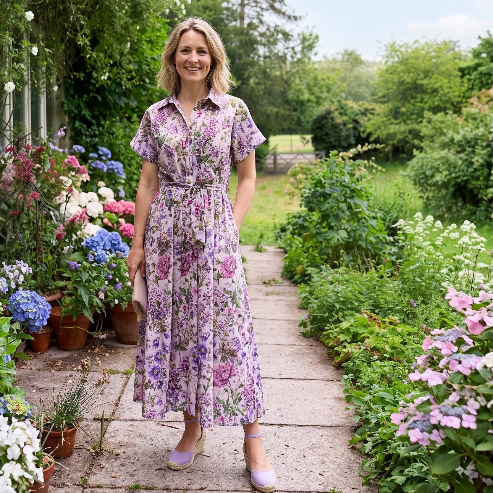 Lottie Cotton Dress - Musgrove Pink