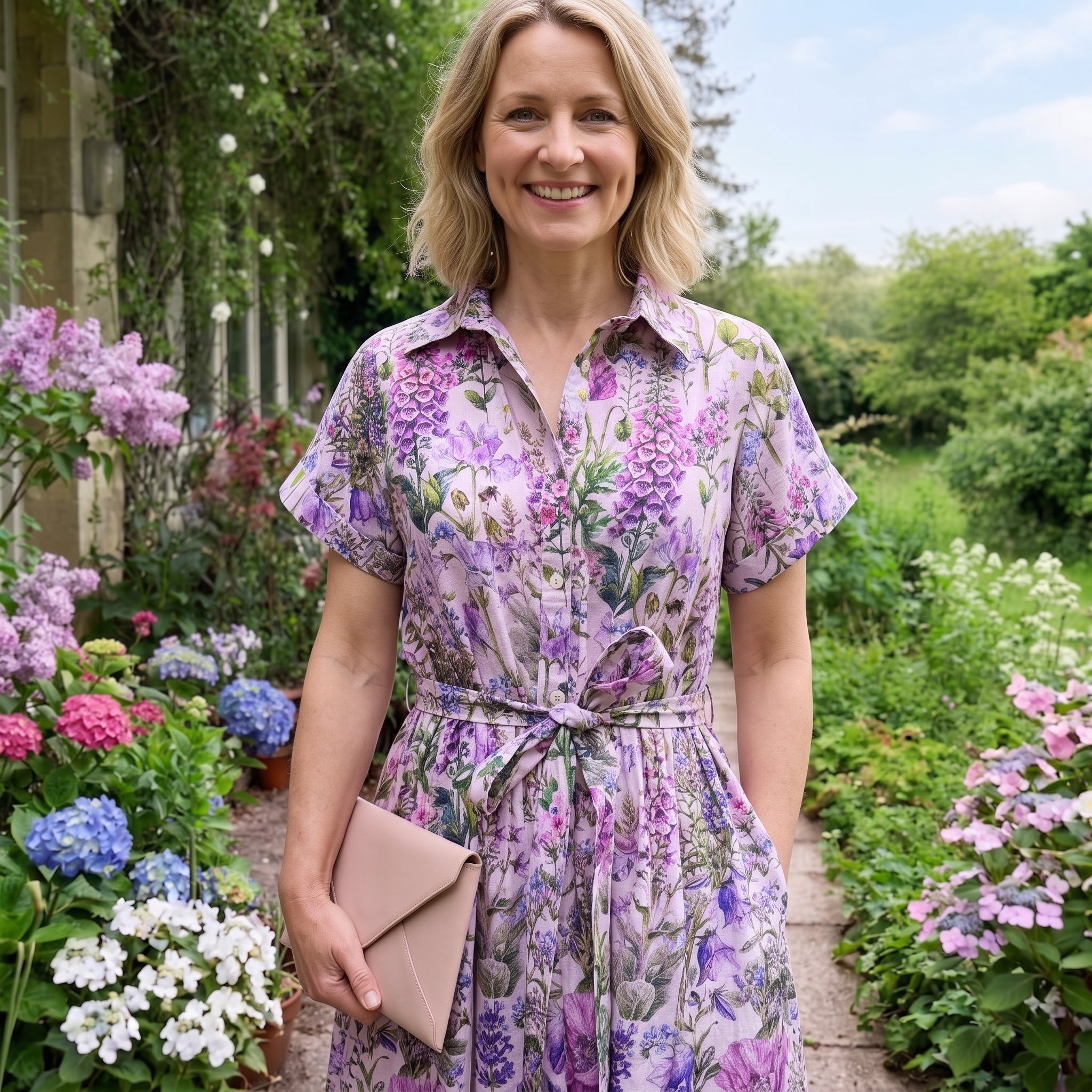 Lottie Cotton Dress - Musgrove Pink