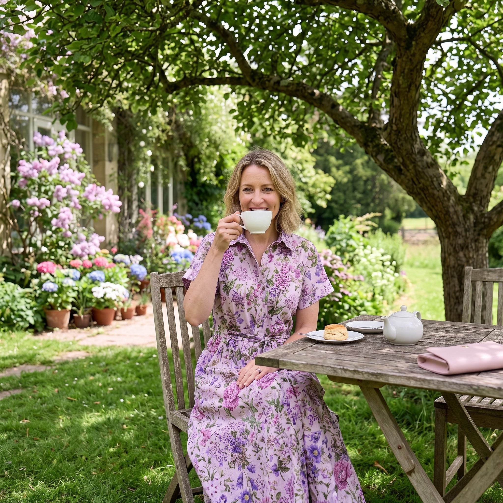 Lottie Cotton Dress - Musgrove Pink