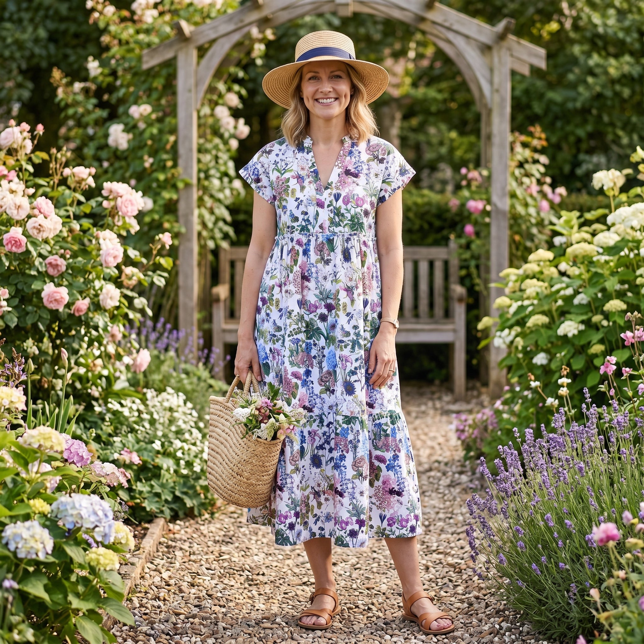 Olivia Cotton Dress - Petals