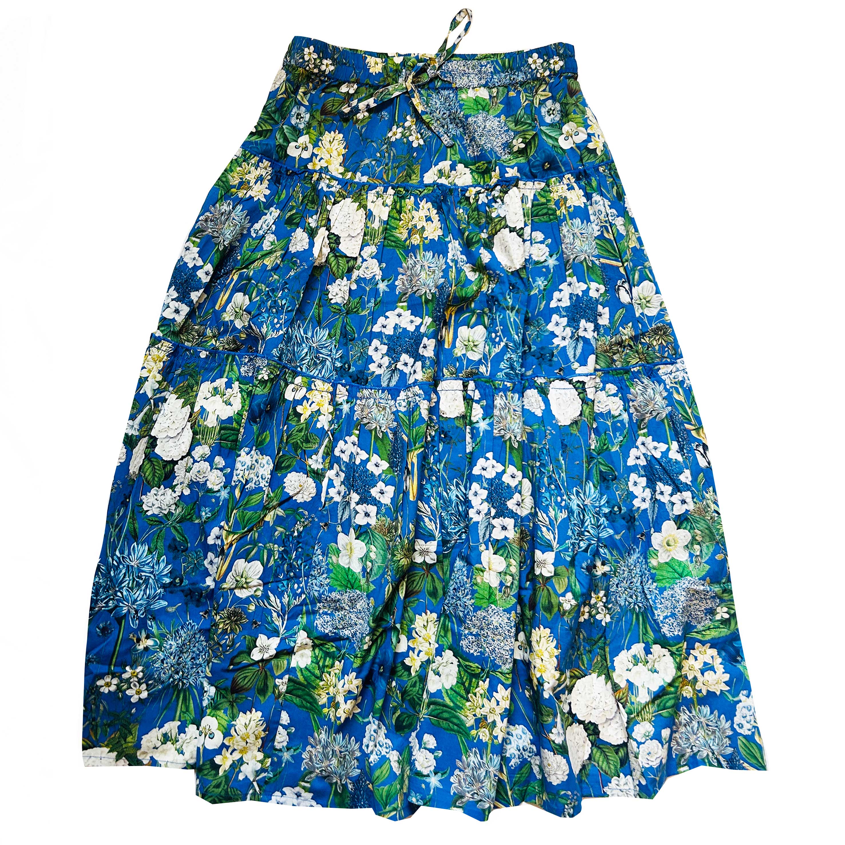 Rosehip Design Sally Skirt in Spring Blues has soft flowing tiers, each showing the vibrant Barcelona print.
The Sally Skirt has an elasticated waist as well as a drawstring and side pockets.
It pairs well with the Sarah Shirt in Spring Blues or wear it with a T-shirt for relaxed elegance.