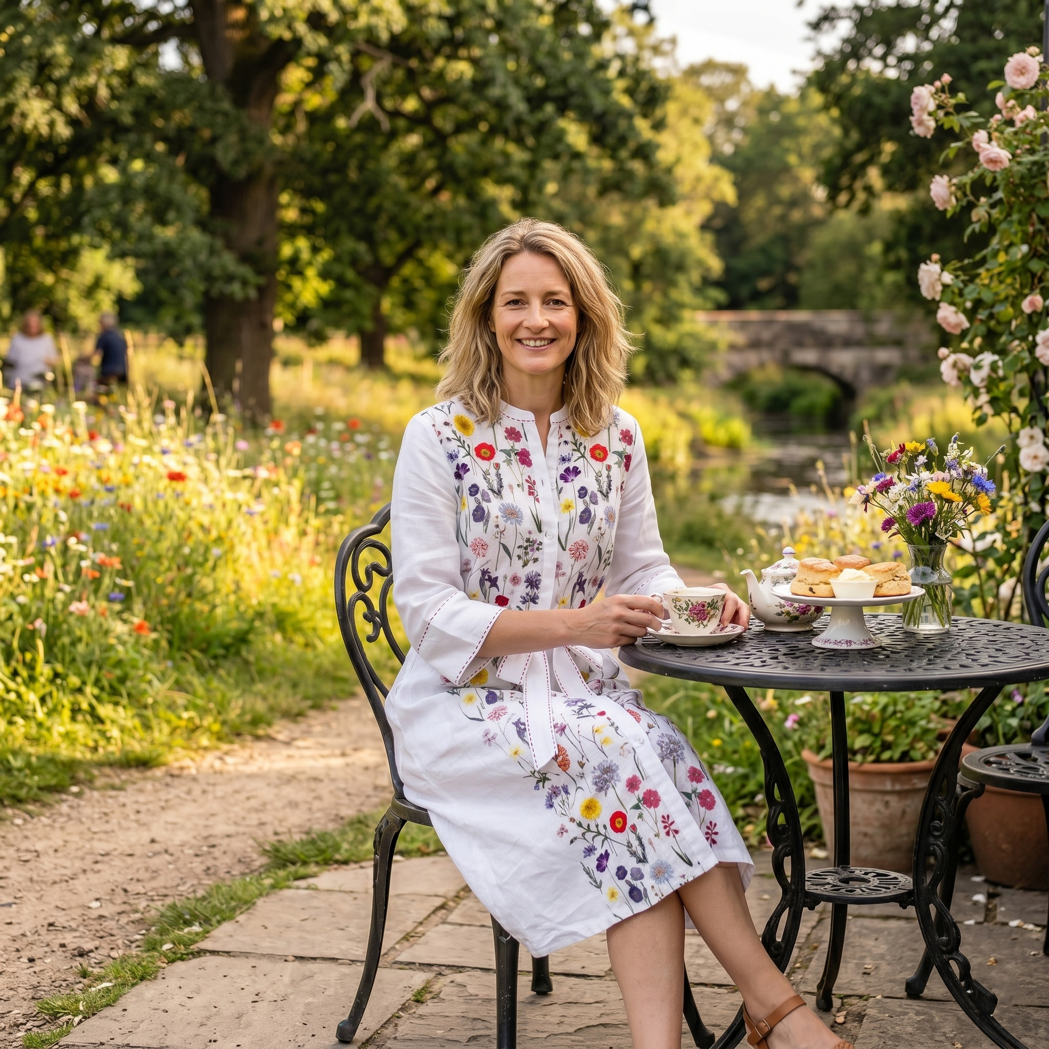 Suzie Linen Dress - Summer Bulbs