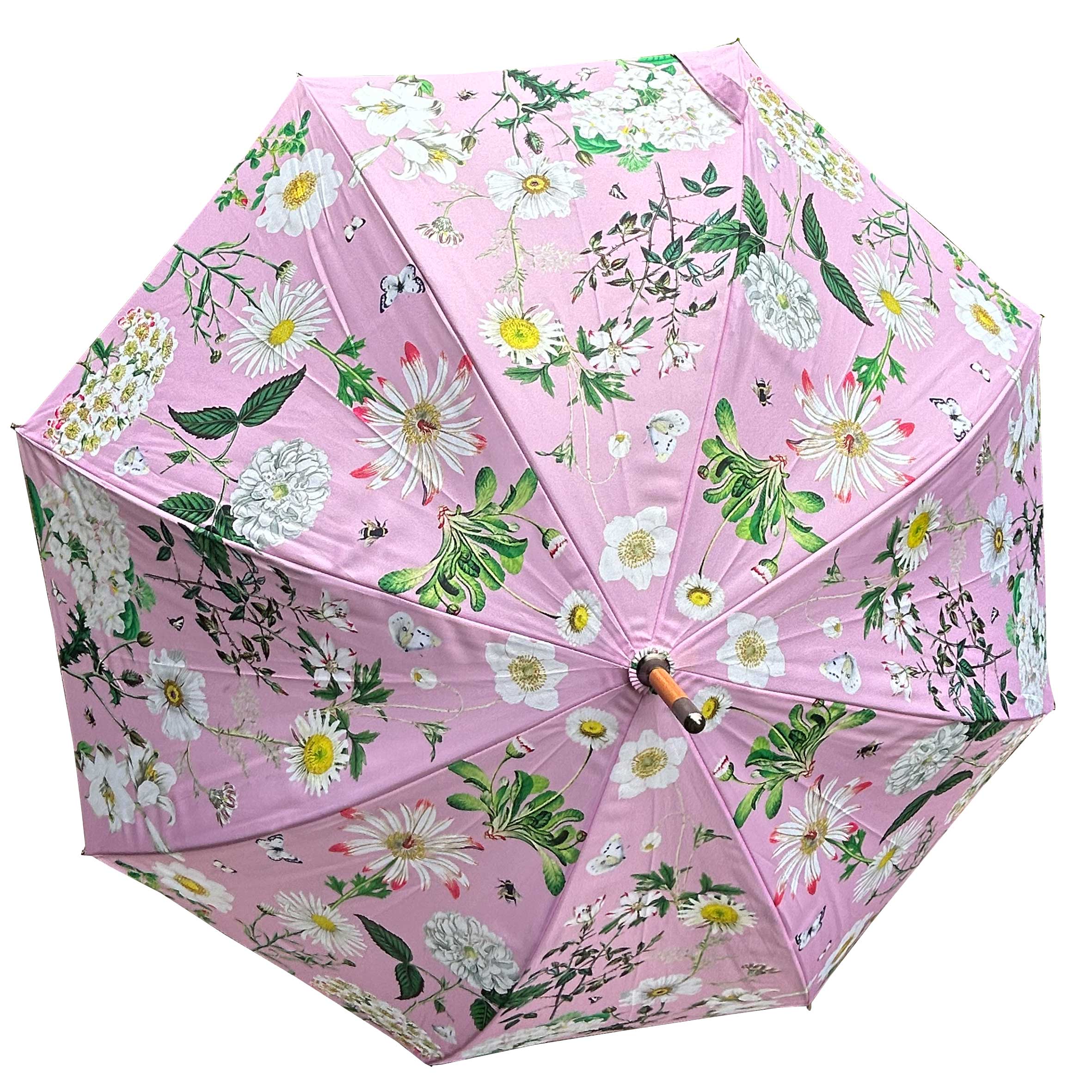 Rosehip Design Walking Umbrella is a sturdy, practical and waterproof rain umbrella with an auto pop-up button and wooden handle. Stand out from the crowd with our soothing Heavenly Rose Design.