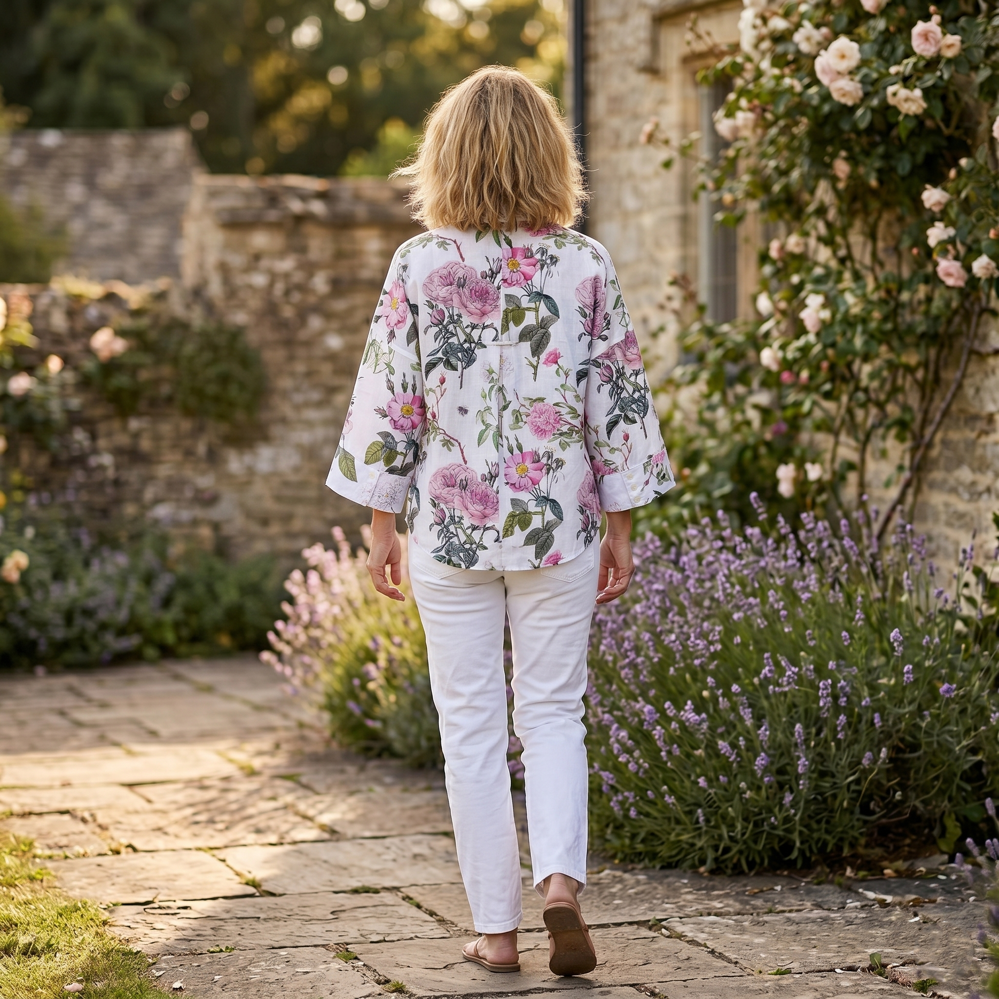 Amelia Cotton Shirt - Rose Garden