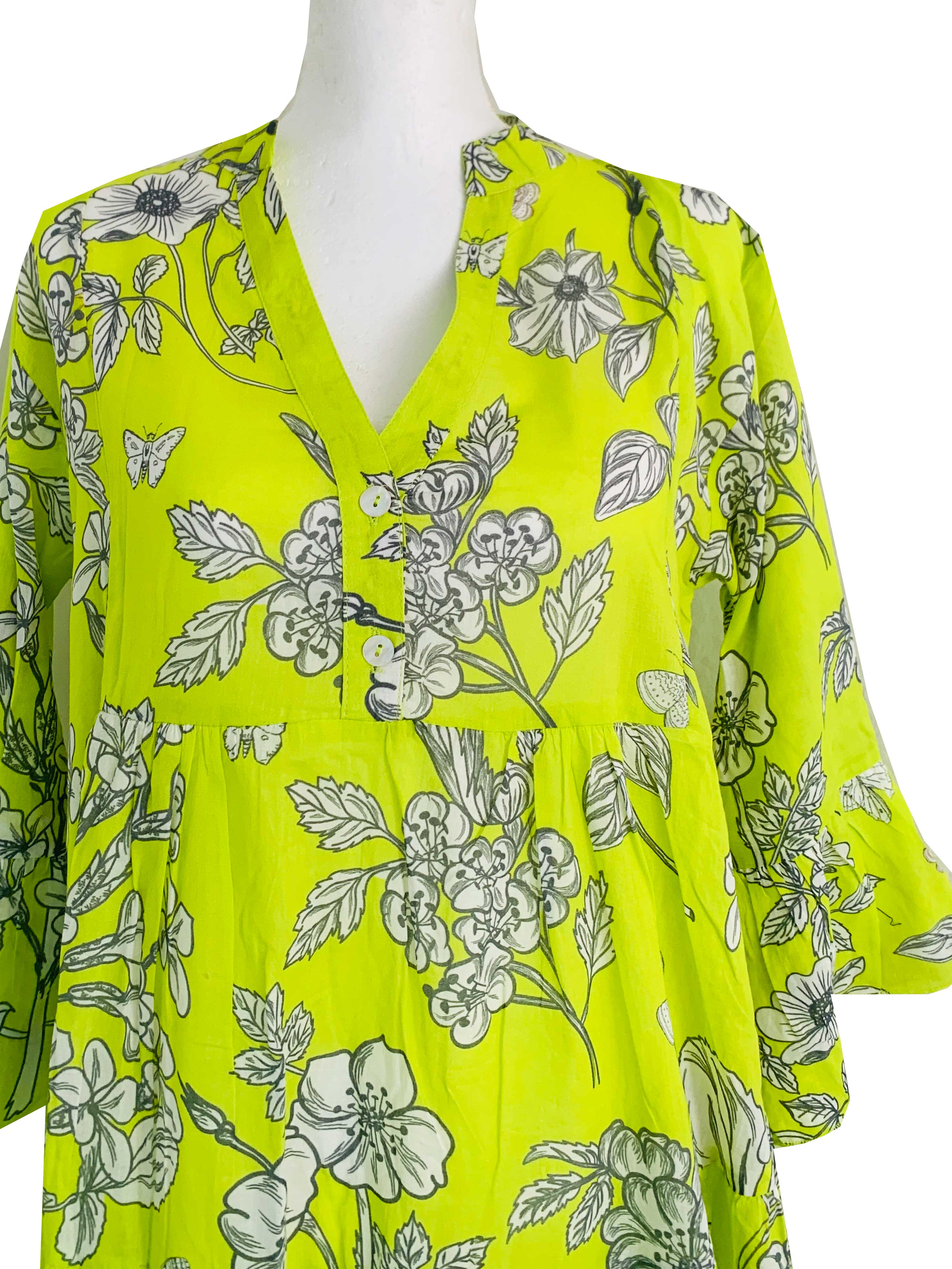 Chloe Tiered Dress - Aster Lime