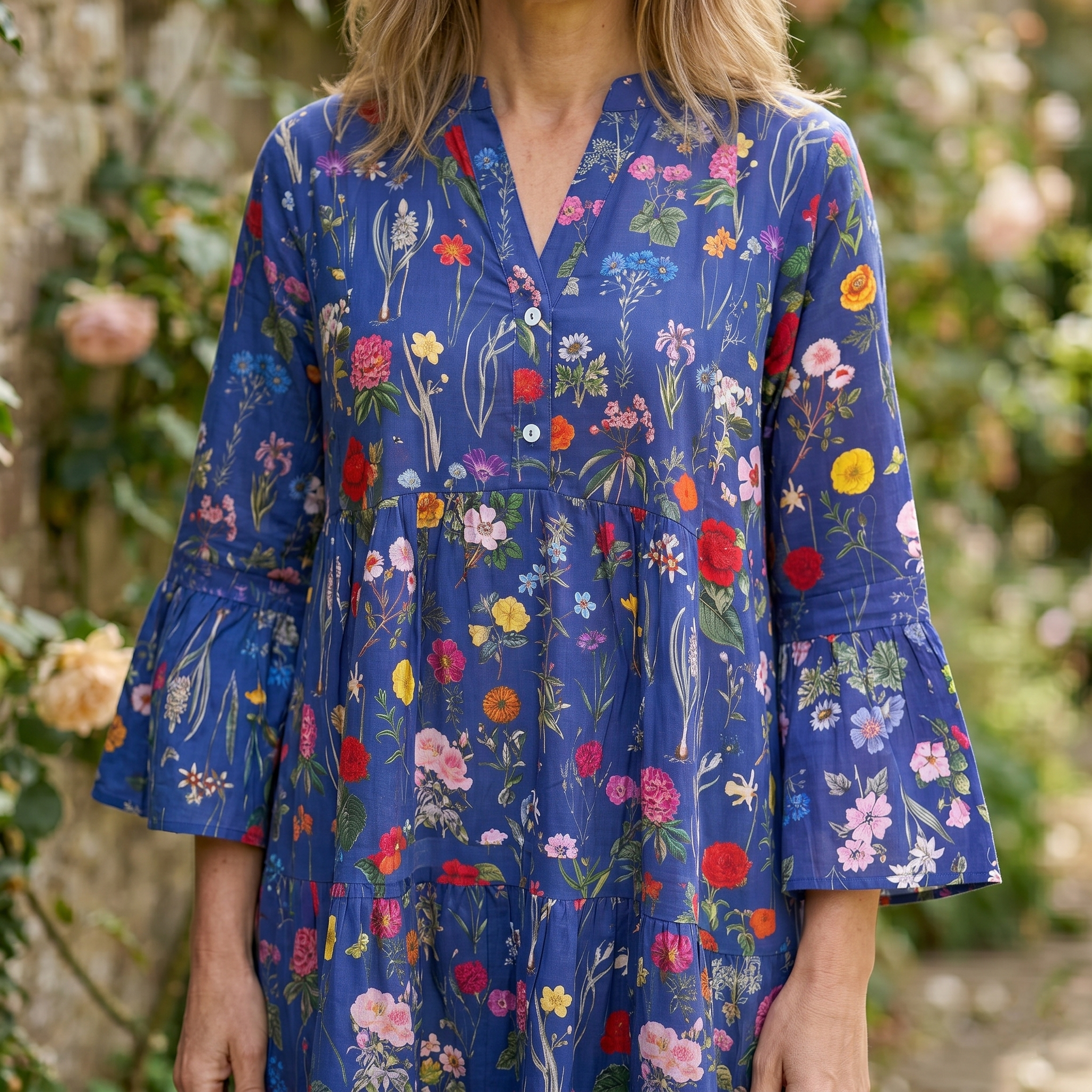 Cleo Cotton Dress - Barton Blue