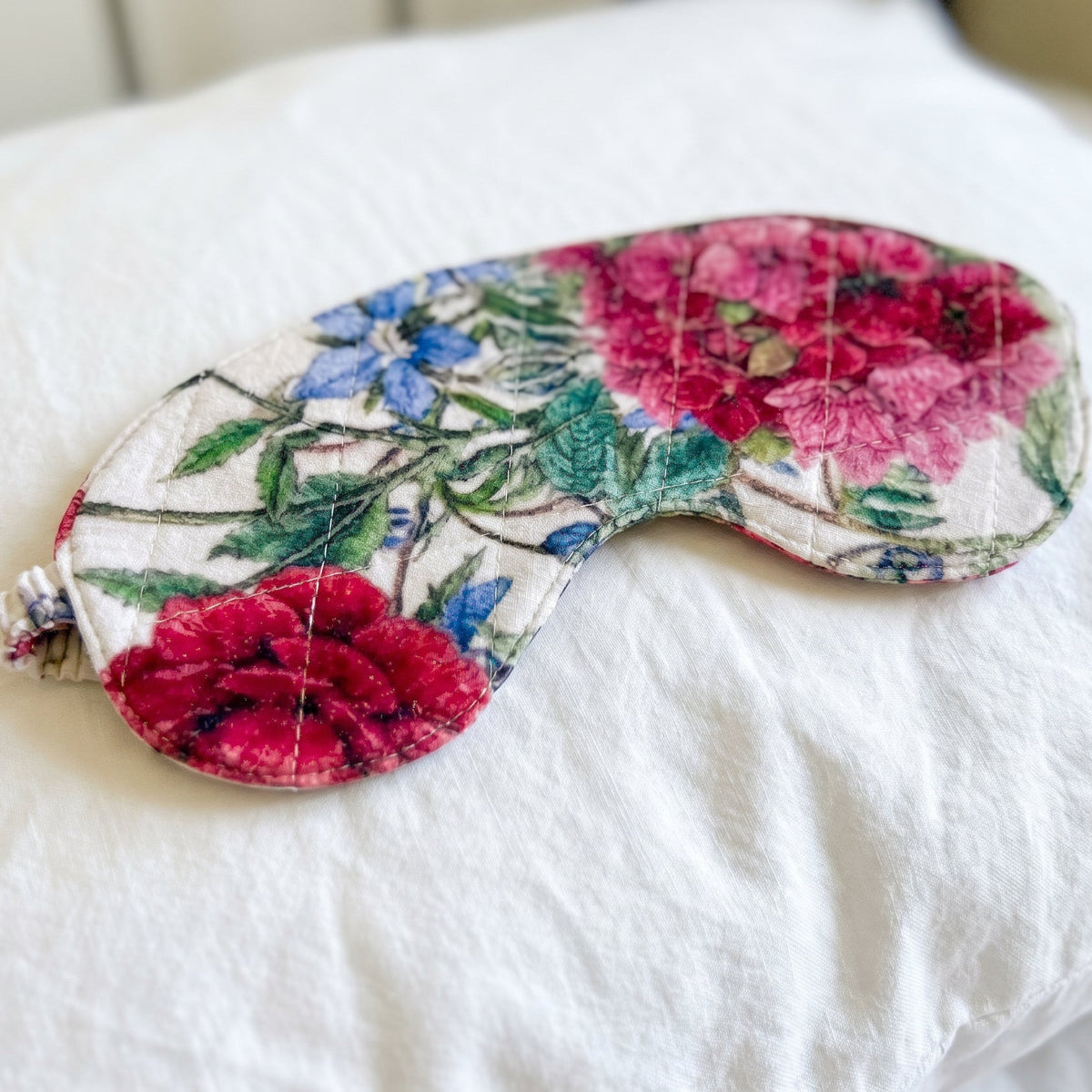 Quilted Eye Mask - Raspberry Rose