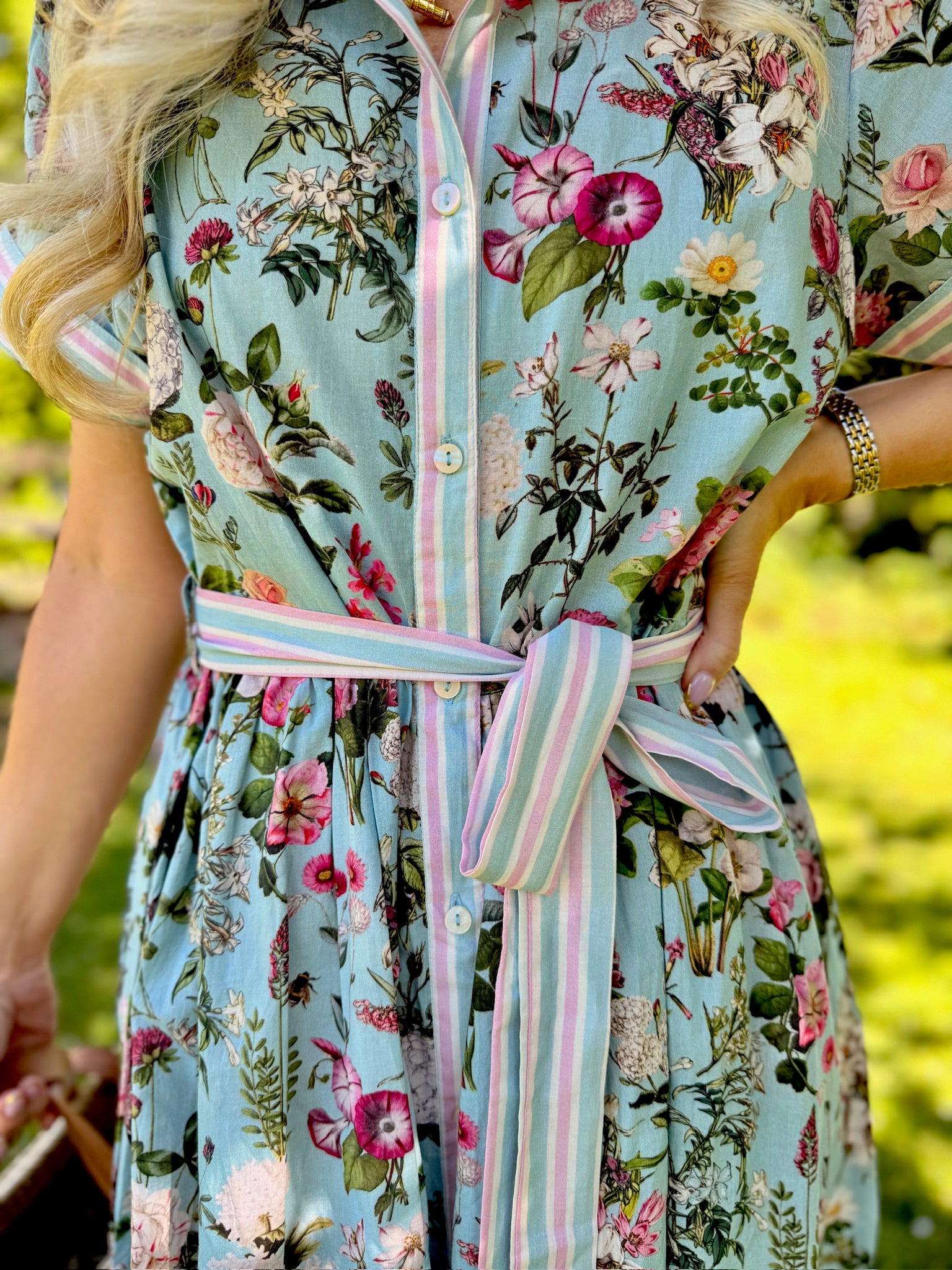 Lottie Cotton Dress - Blue Bouquet