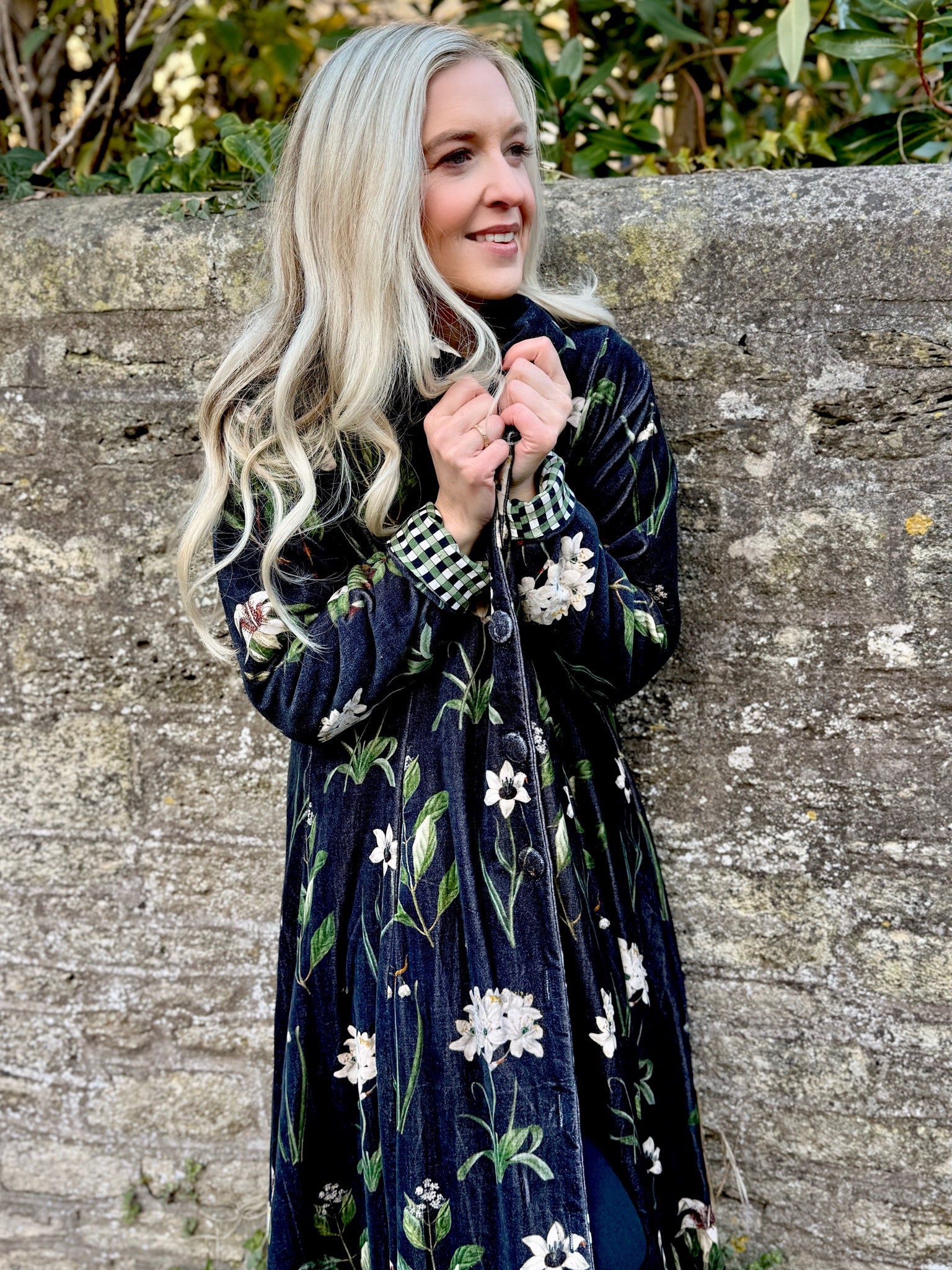 Carla Velvet Dress Coat - Serenity