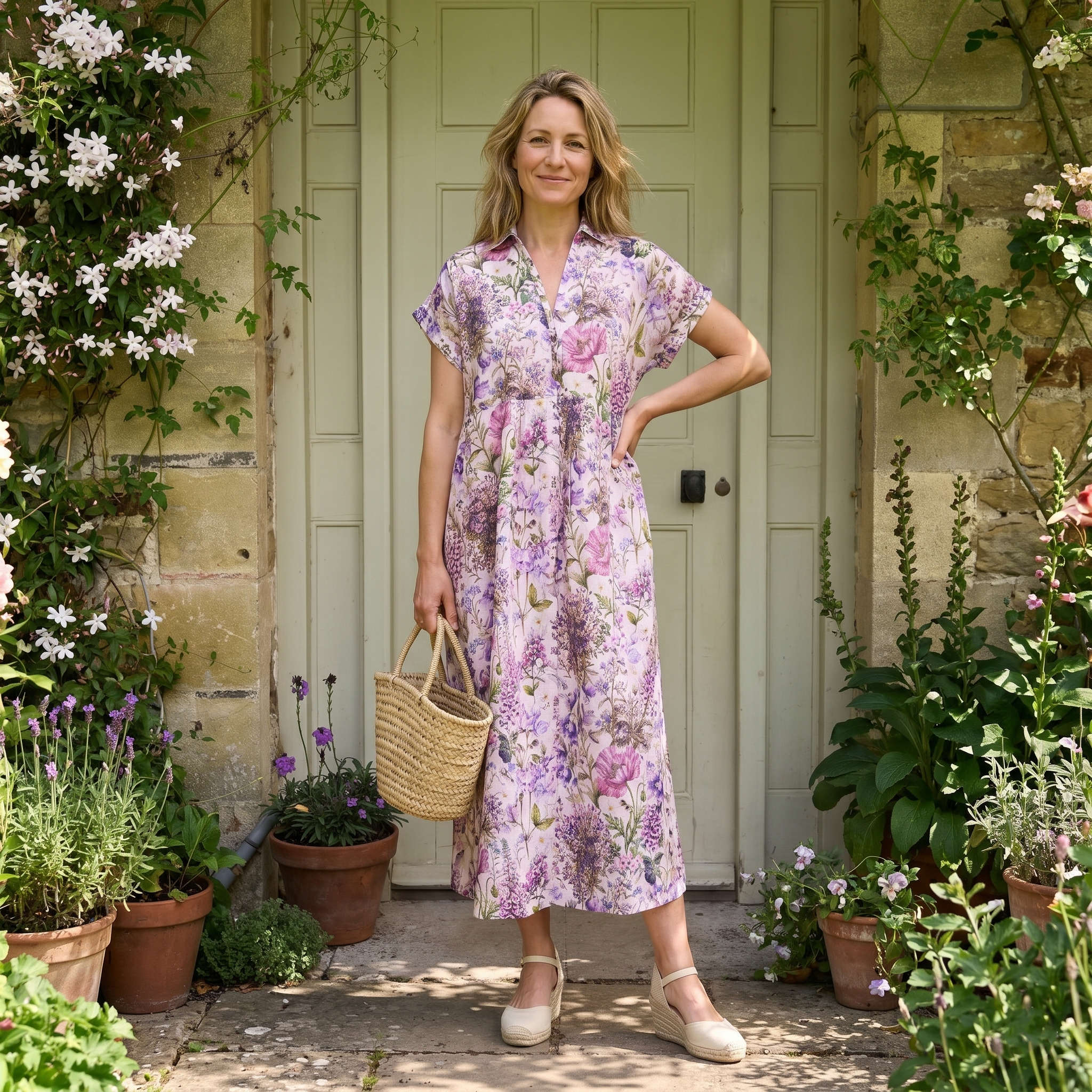 Kate Linen Dress - Musgrove Pink