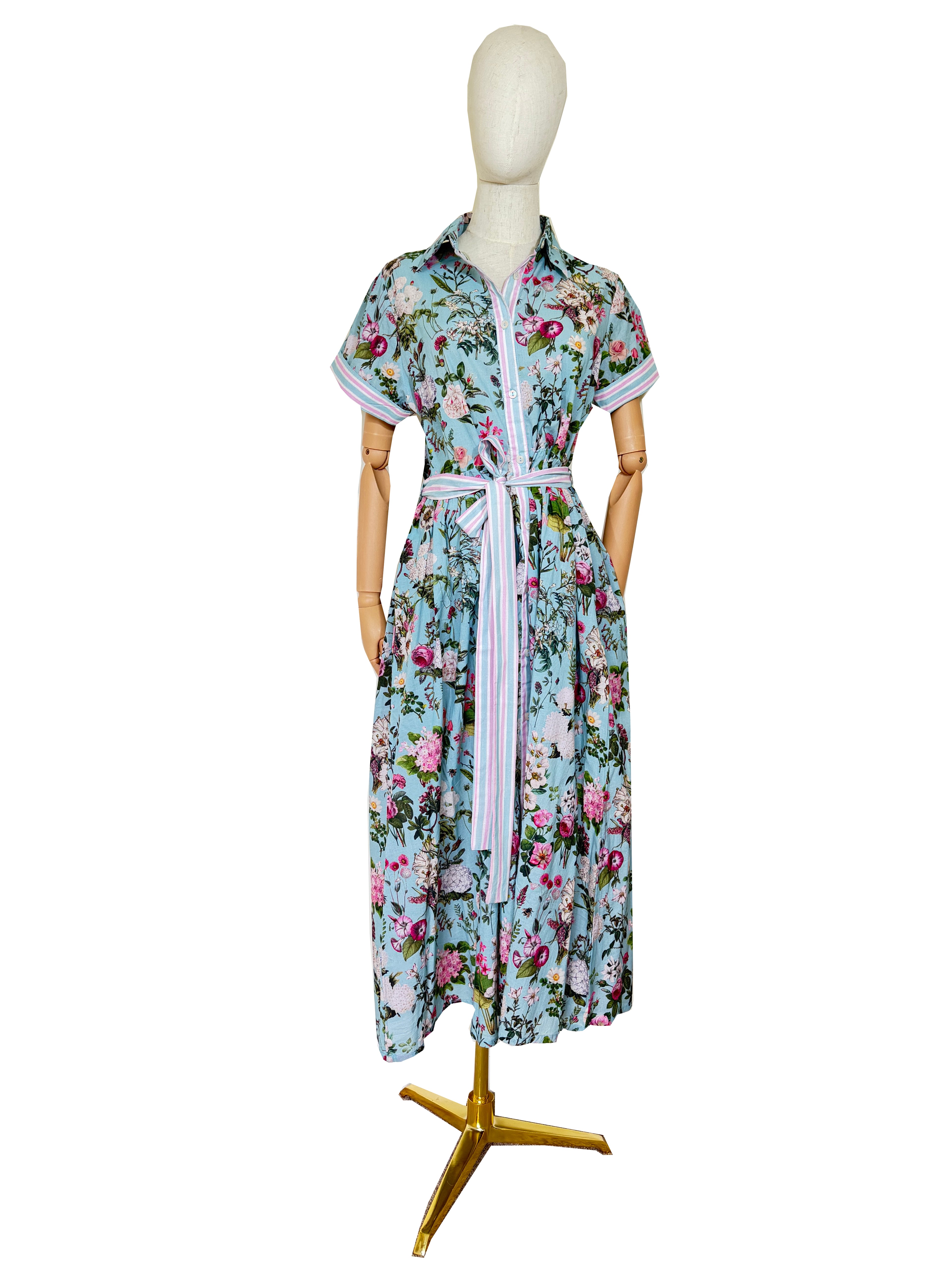 Lottie Cotton Dress - Blue Bouquet