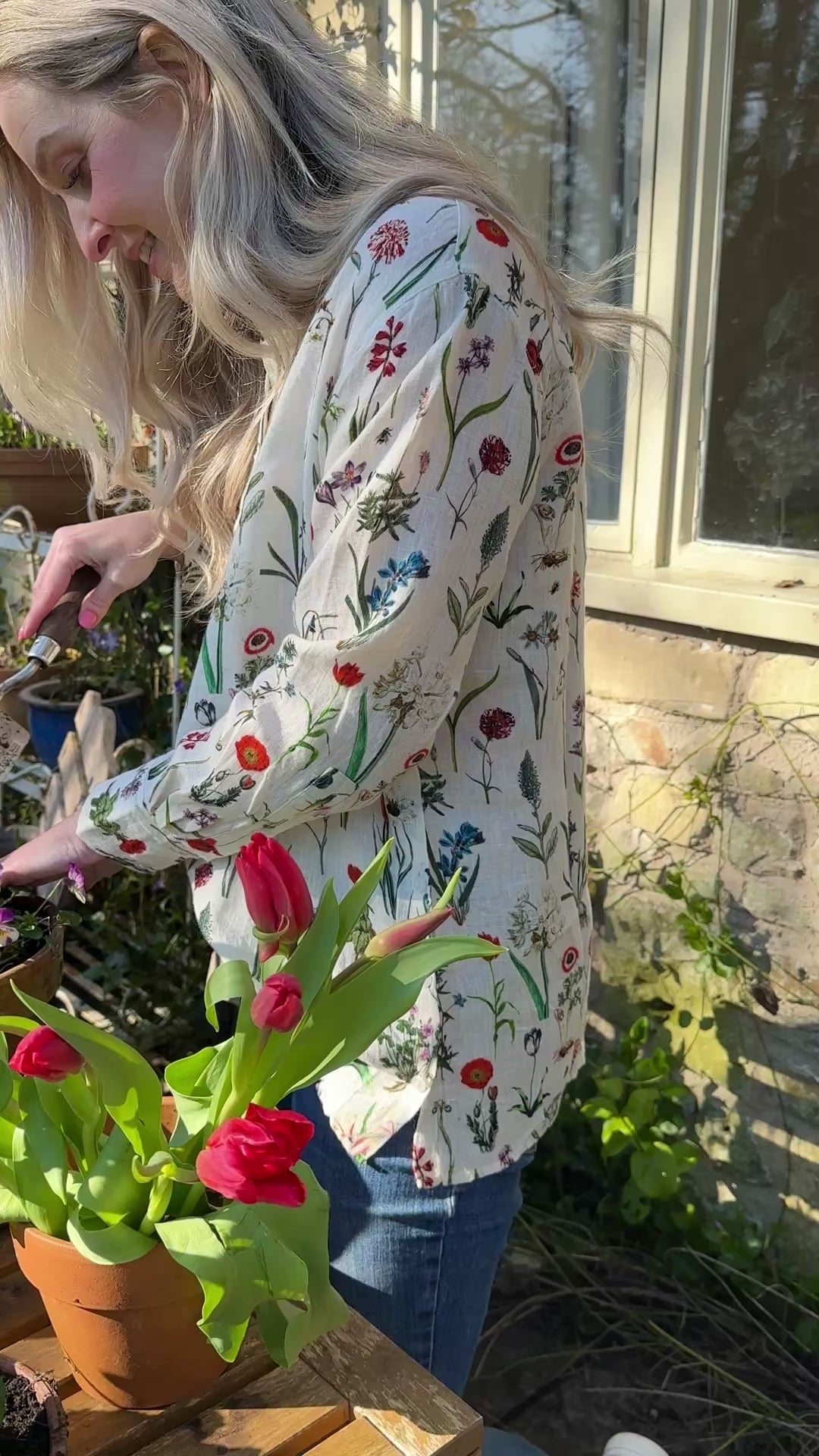 Embrace the blooming season with the Rosehip Design Harriet Linen Shirt. This classic piece features front buttons and long sleeves with a cuff for a timeless look. The side button detail adds a touch of uniqueness, while the floral design adds a playful twist. Stay on trend in our April Botanical design.