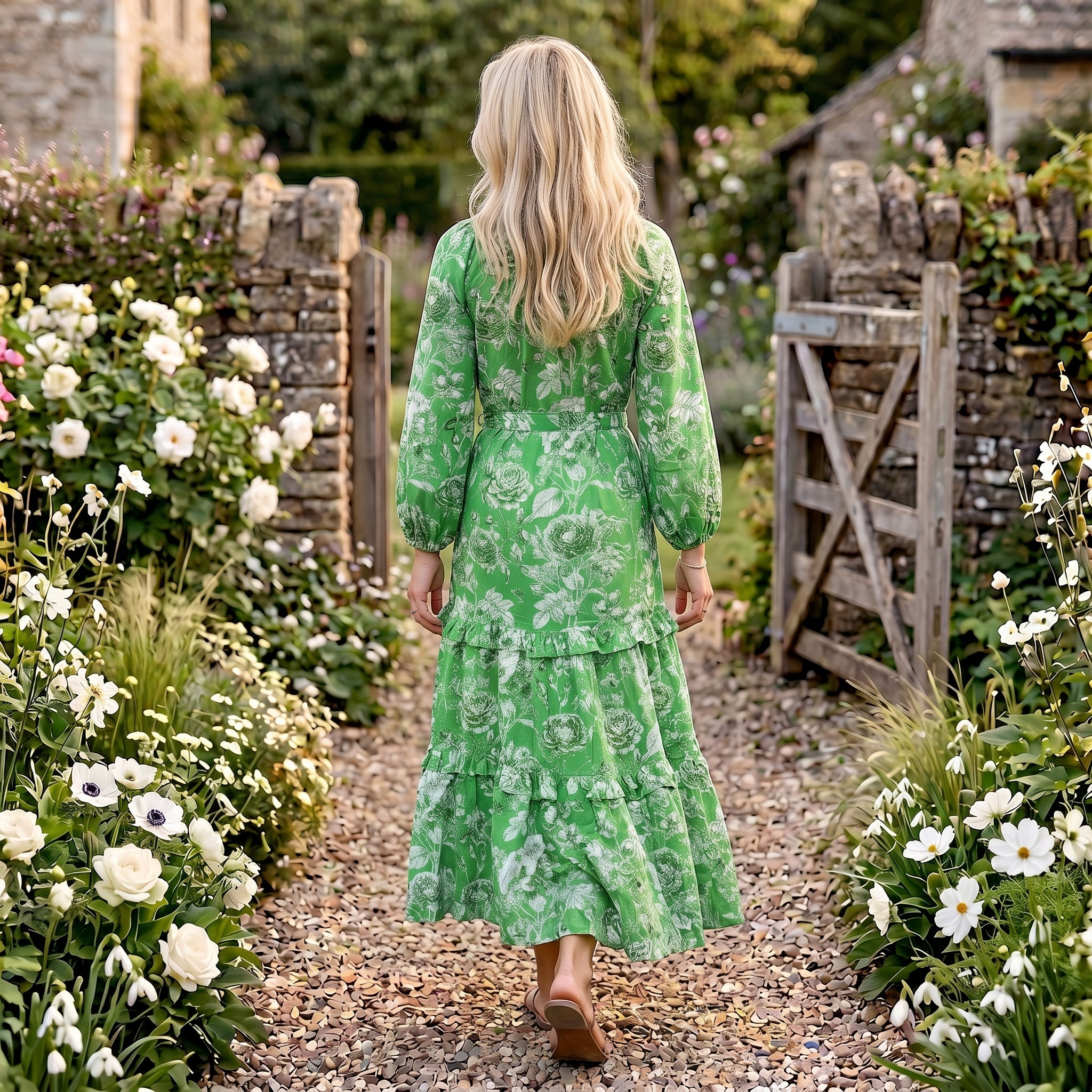 Scarlett Cotton Dress - Norton Apple