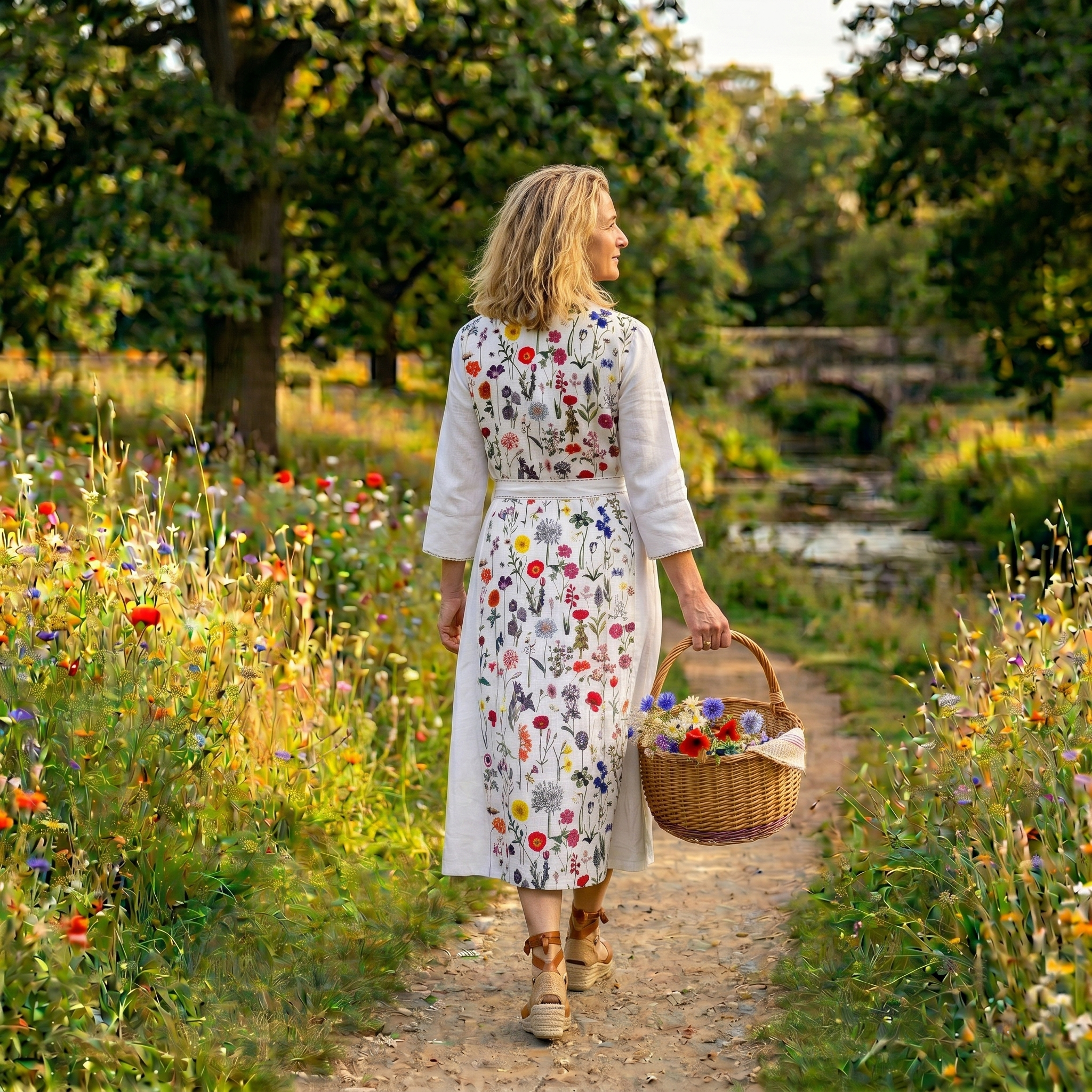 Suzie Linen Dress - Summer Bulbs