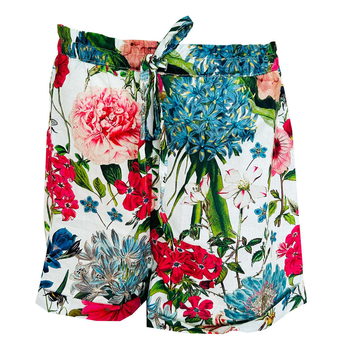 Rosehip Design Abbey Shorts - soft, lightweight cotton shorts with drawstring in our stunning Lavington design