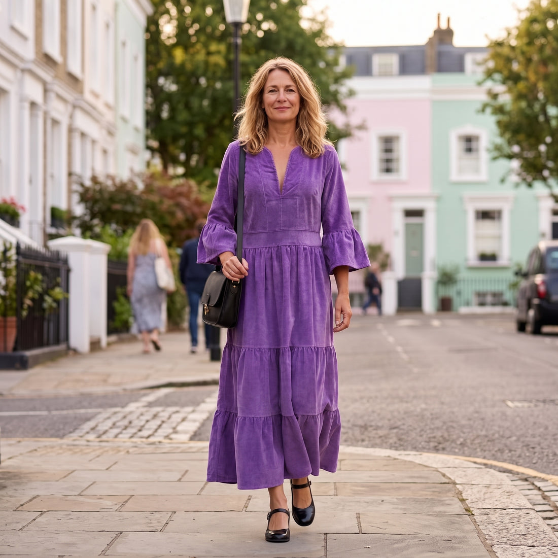 Annabel Velvet Dress - Violet