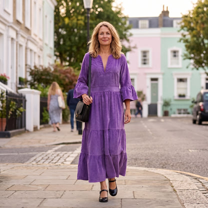 Annabel Velvet Dress - Violet