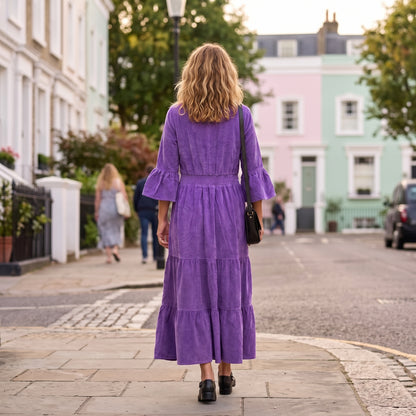 Annabel Velvet Dress - Violet