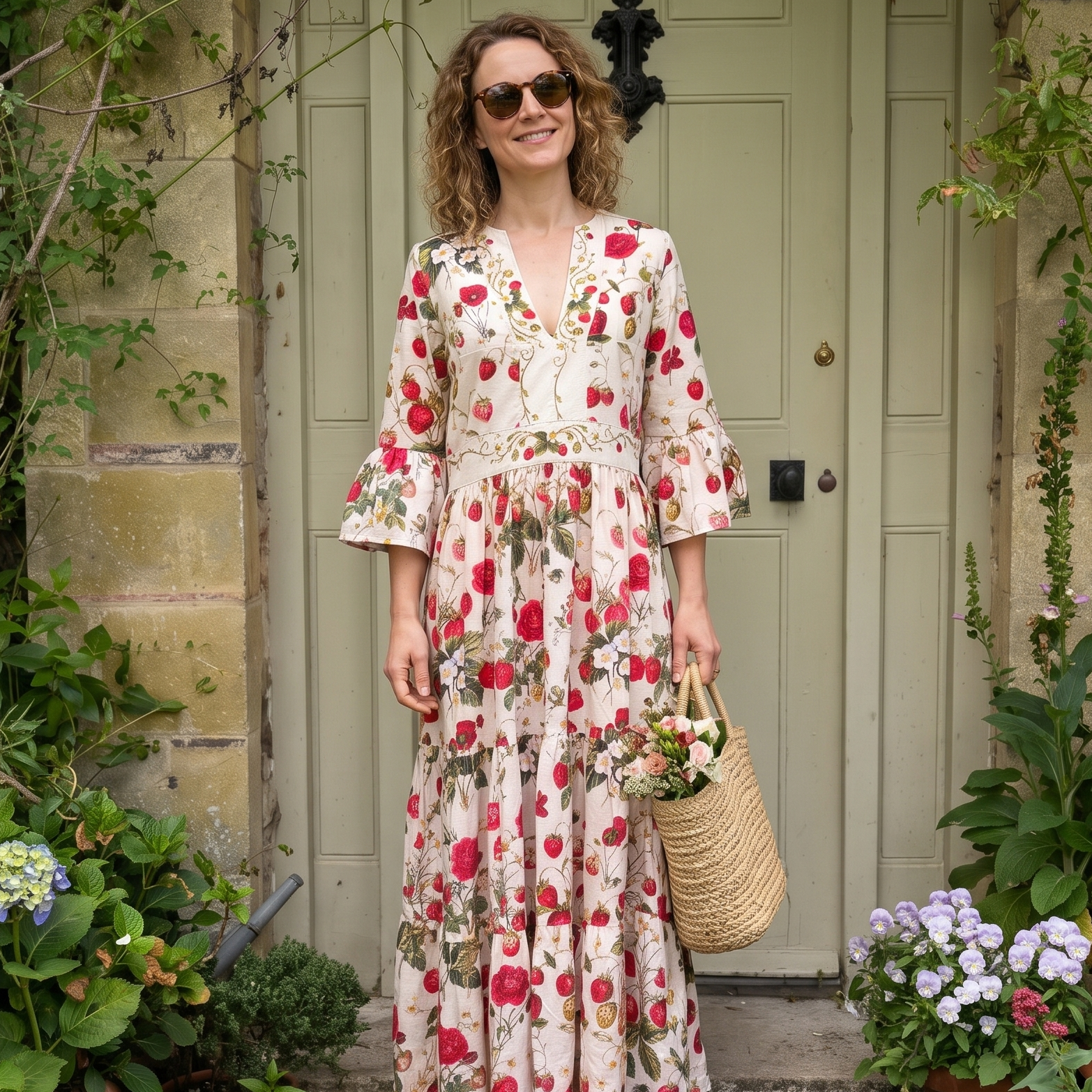 Annabel Cotton Dress - Strawberries &amp; Cream