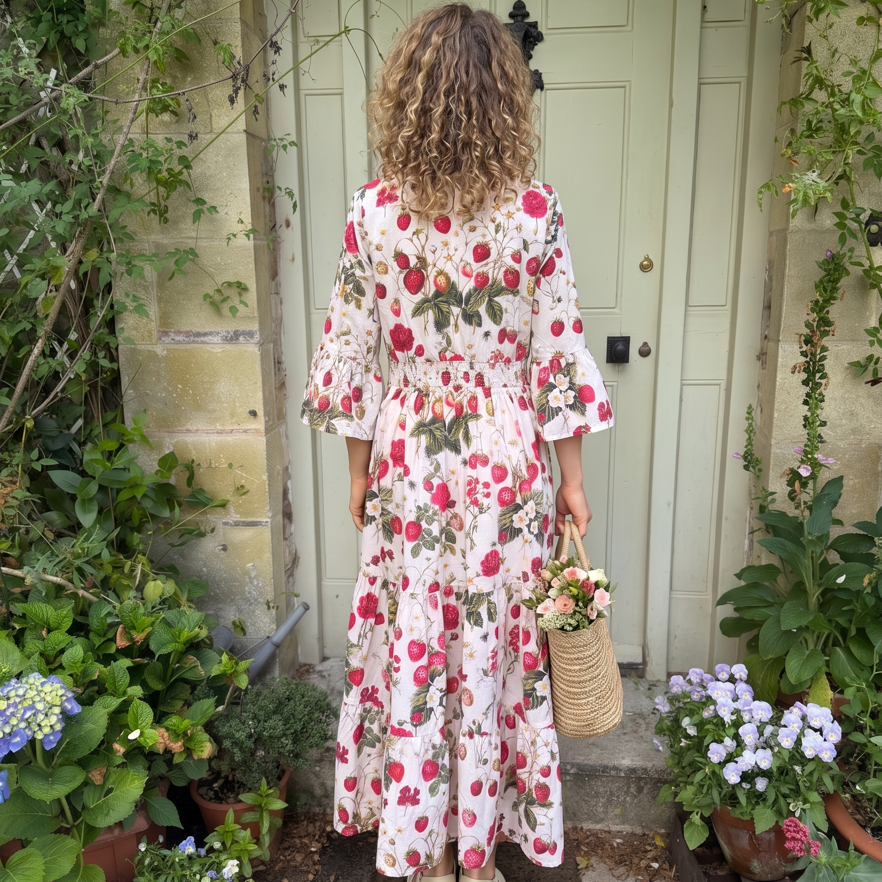 Annabel Cotton Dress - Strawberries &amp; Cream