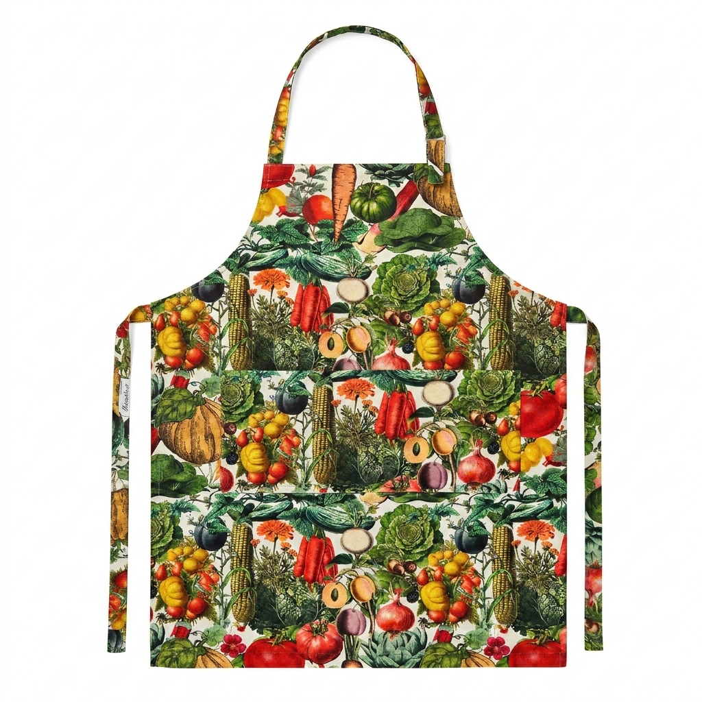 This striking floral apron from Rosehip Design is a stylish and practical choice for cooking or gardening.
The comfortable cotton design features an adjustable neck strap and generous deep pockets for tools.
Durable and machine-washable, it offers full coverage and long-lasting elegance in the kitchen.
Also available in Matching Tea Towels and Heart Pot Holders. 