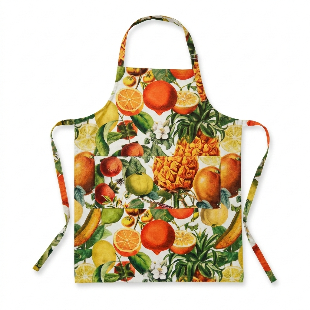 This striking floral apron from Rosehip Design is a stylish and practical choice for cooking or gardening.
The comfortable cotton design features an adjustable neck strap and generous deep pockets for tools.
Durable and machine-washable, it offers full coverage and long-lasting elegance in the kitchen.
Also available in Matching Tea Towels and Heart Pot Holders. 