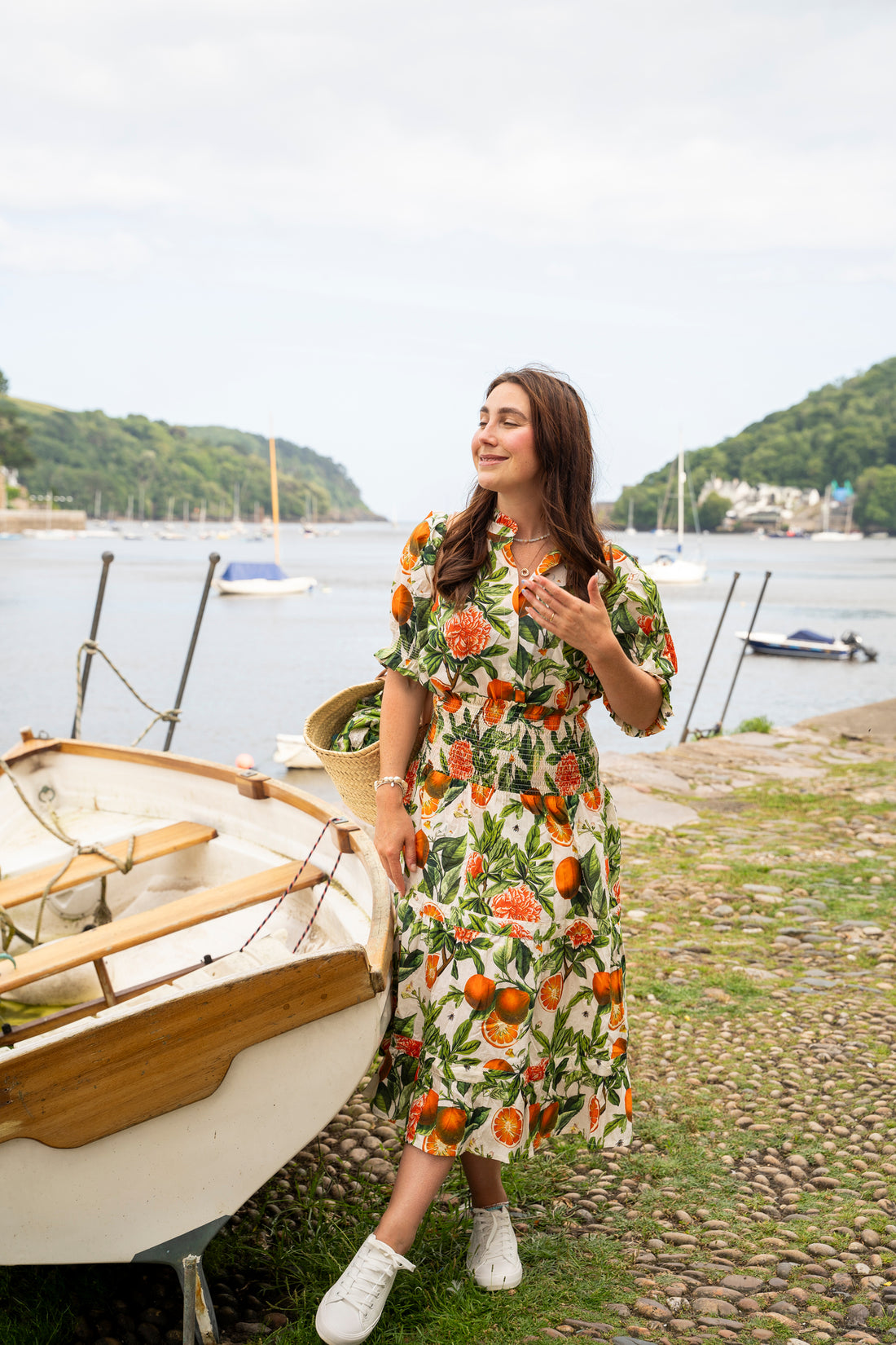 Rosehip Design Bella Cotton Skirt in Blood Orange is a beautifully feminine and effortlessly comfortable piece, perfect for Summer. It is made from soft, breathable cotton and features a flattering shirred waistband that provides a flexible, comfortable fit. The tiered design adds movement and a touch of romantic charm, while the addition of practical pockets makes it as functional as it is stylish. Pair it with the co-ordinating Hannah Shirt.