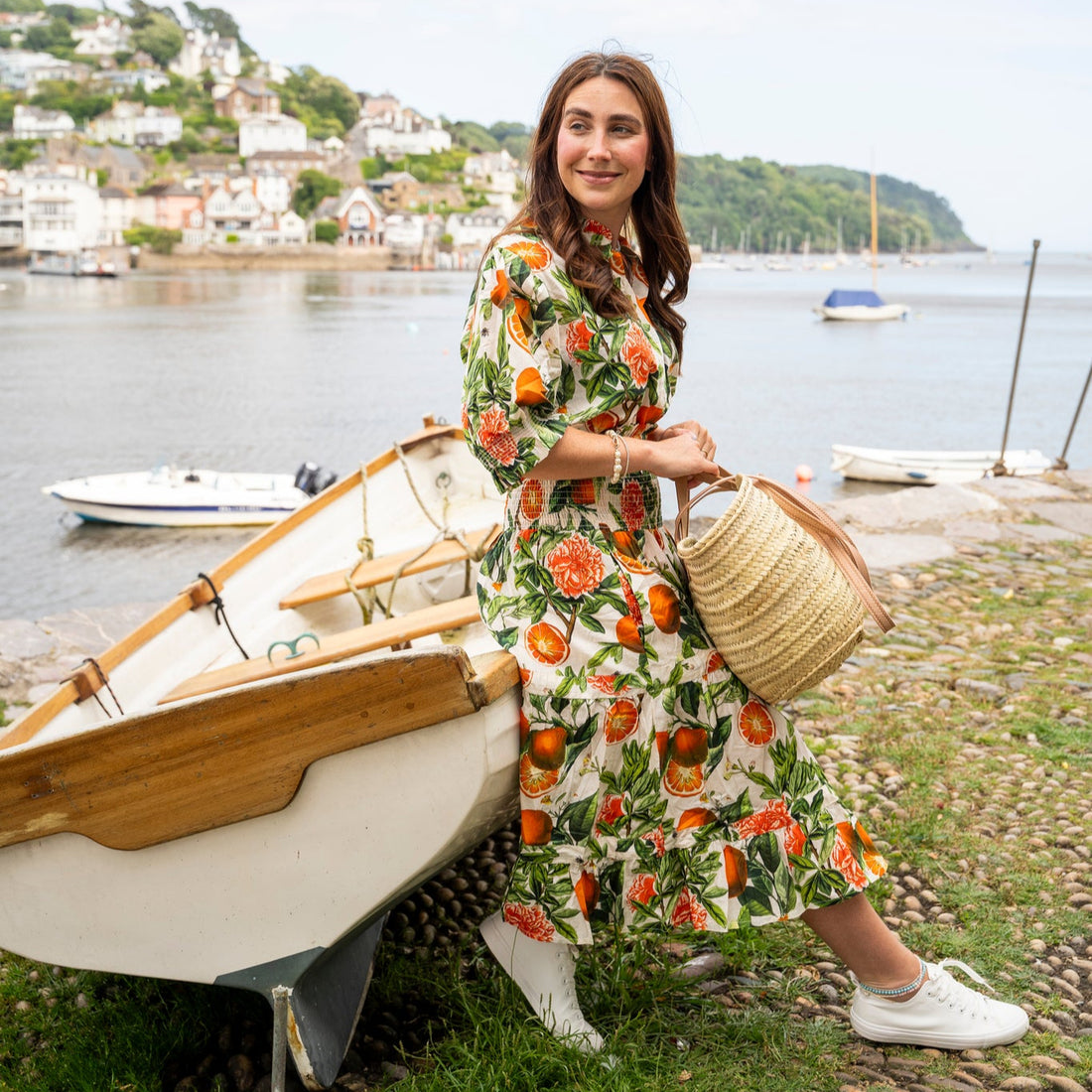 Rosehip Design Bella Cotton Skirt in Blood Orange is a beautifully feminine and effortlessly comfortable piece, perfect for Summer. It is made from soft, breathable cotton and features a flattering shirred waistband that provides a flexible, comfortable fit. The tiered design adds movement and a touch of romantic charm, while the addition of practical pockets makes it as functional as it is stylish. Pair it with the co-ordinating Hannah Shirt.