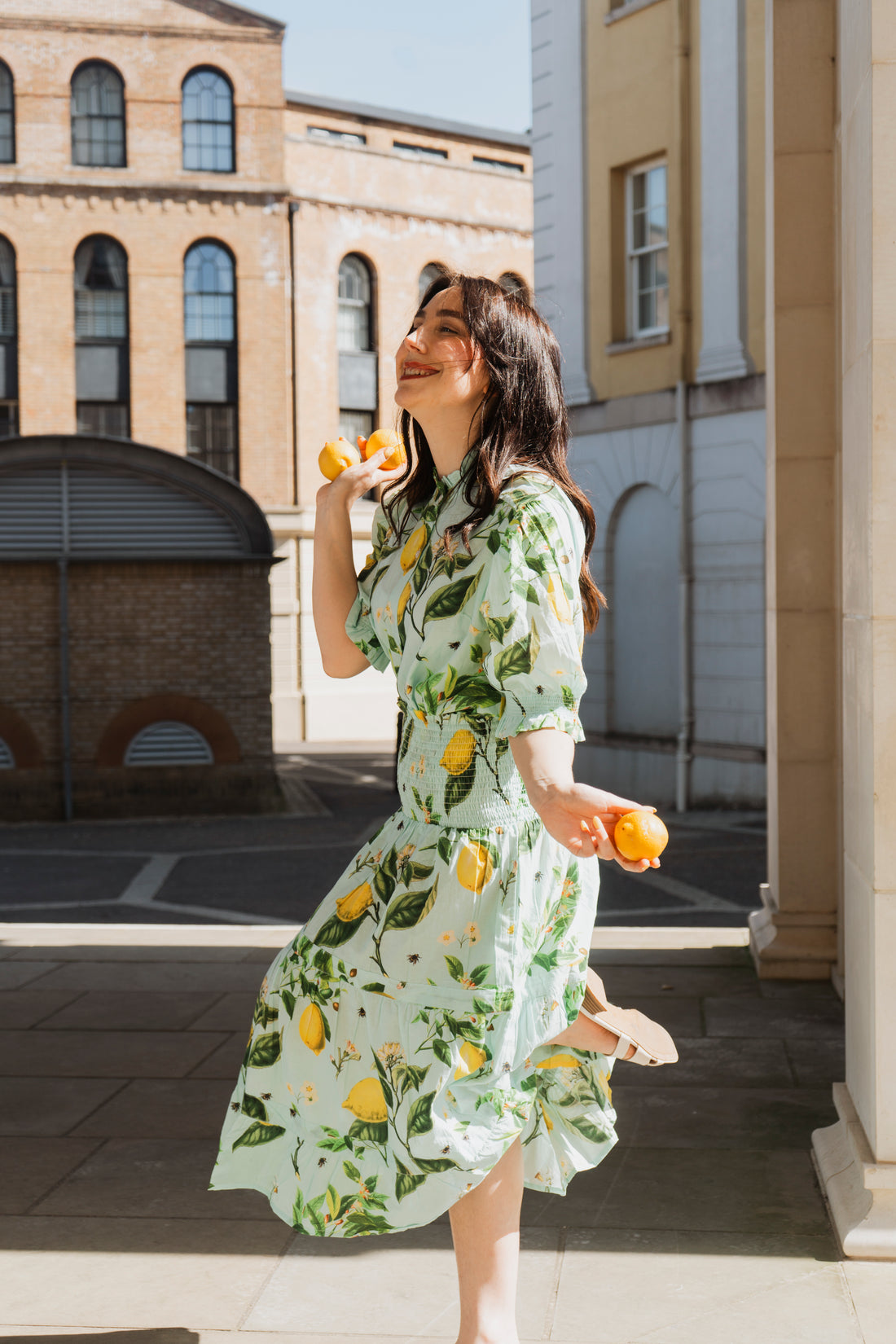Rosehip Design Bella Cotton Skirt in our delicious Citrus Blue print is a beautifully feminine and effortlessly comfortable piece, perfect for Summer. Made from soft, breathable cotton it features a flattering shirred waistband that provides a flexible, comfortable fit. The tiered design adds movement & a touch of romantic charm, while the addition of practical pockets makes it as functional as it is stylish.
Whether paired with a simple tee or the coordinating Hannah Shirt, the Bella is a versatile staple.