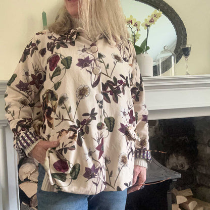 Brompton Velvet Coat - Plums Cream