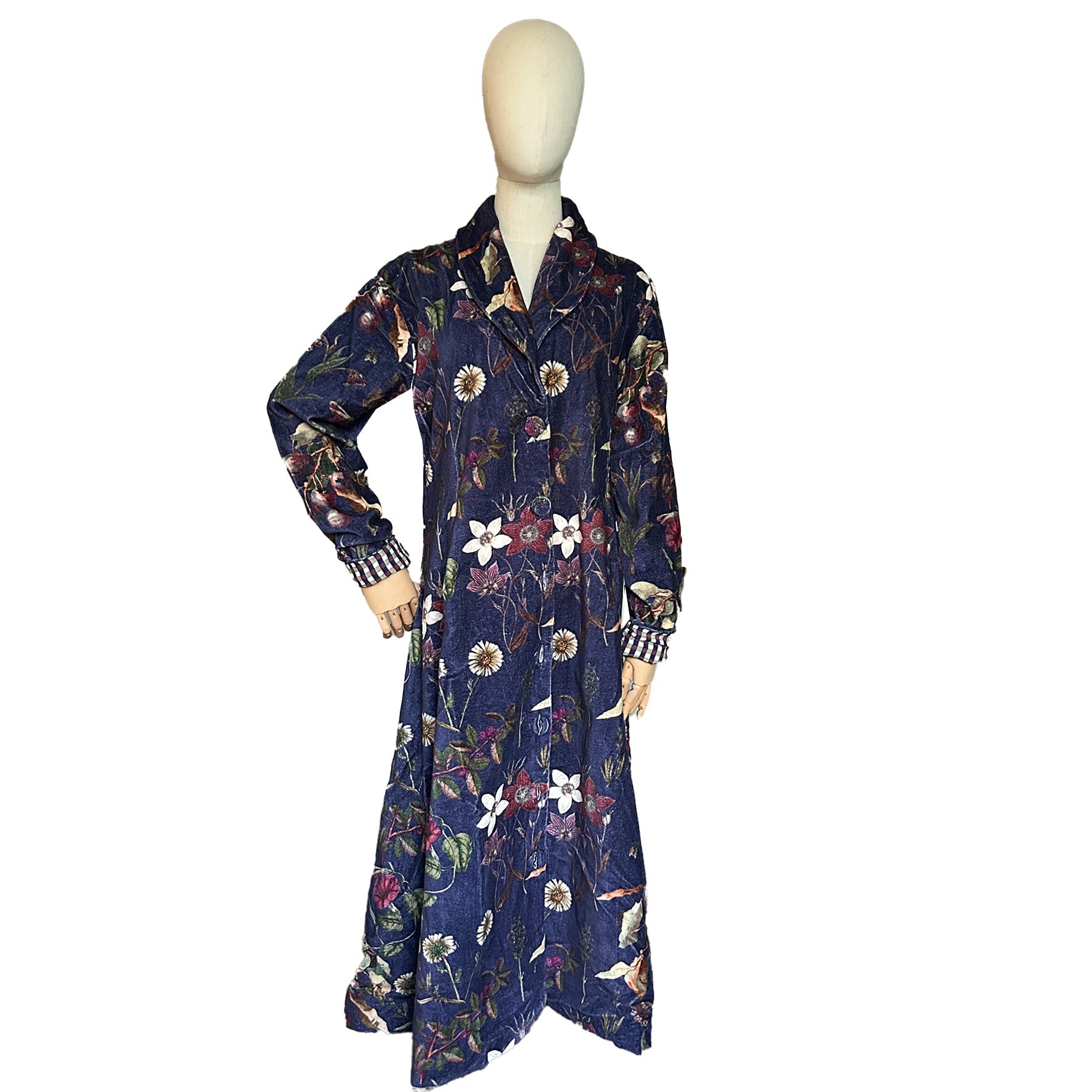 Carla Velvet Coat Dress - Winter Plums