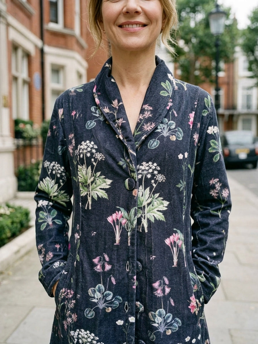 Carla Velvet Dress Coat - Cannings