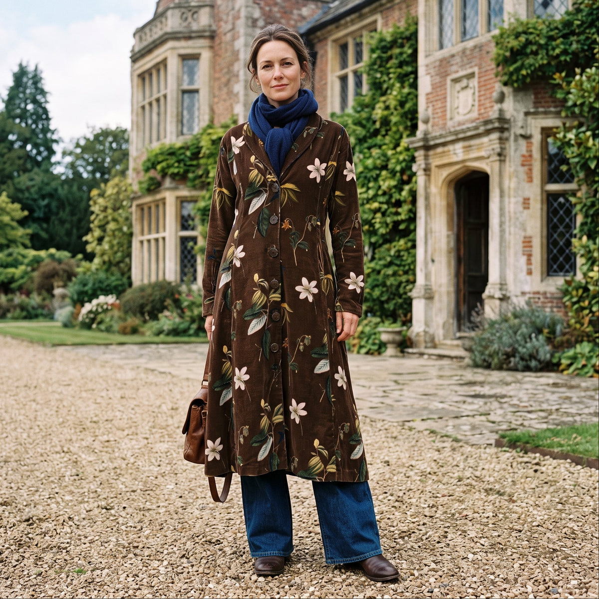 Carla Velvet Dress Coat - Enchanted Wood