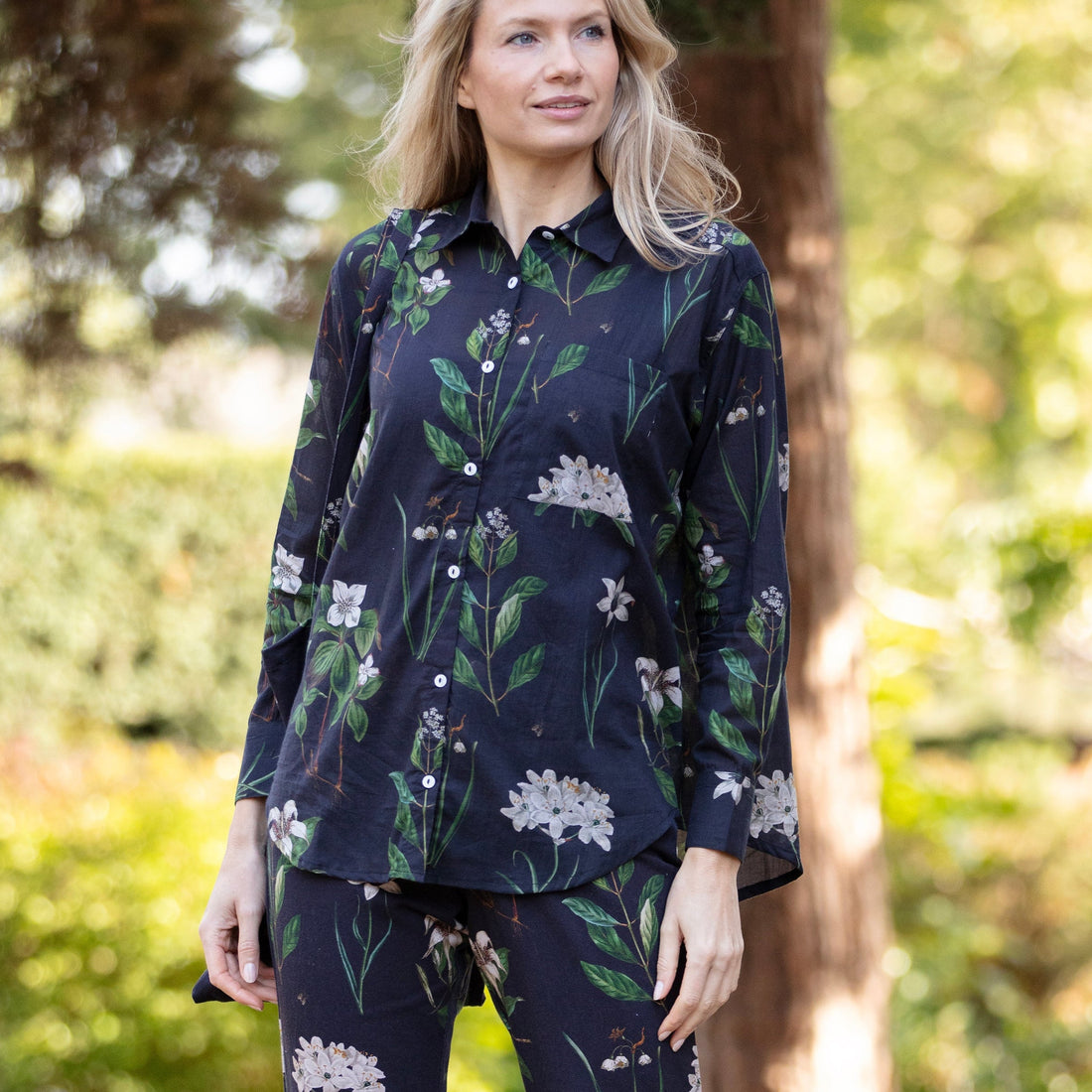 Stacey Cotton Shirt - Serenity Charcoal