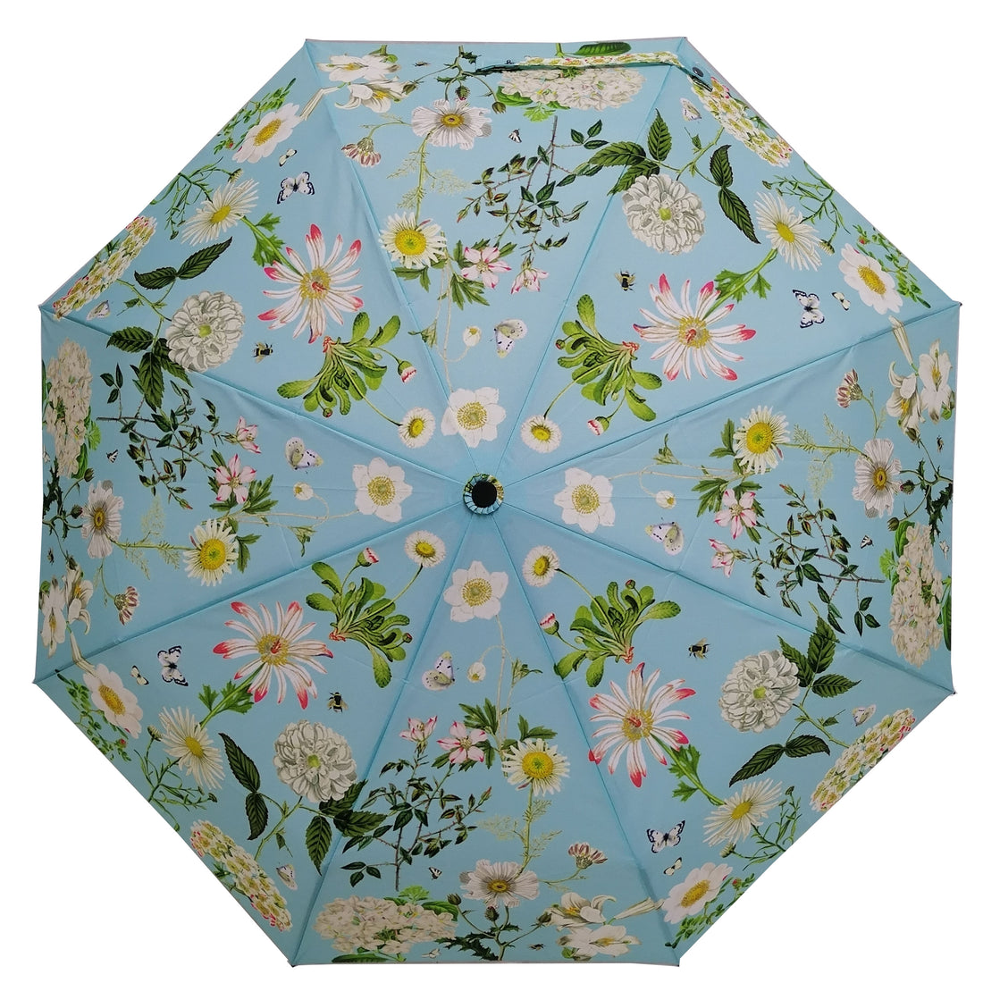 Rosehip Design Folding Umbrella is a sturdy, practical and waterproof rain umbrella with an auto pop-up button, perfectly sized for your car, bag or pocket. Make a statement with our dreamy Heavenly Aqua Design.