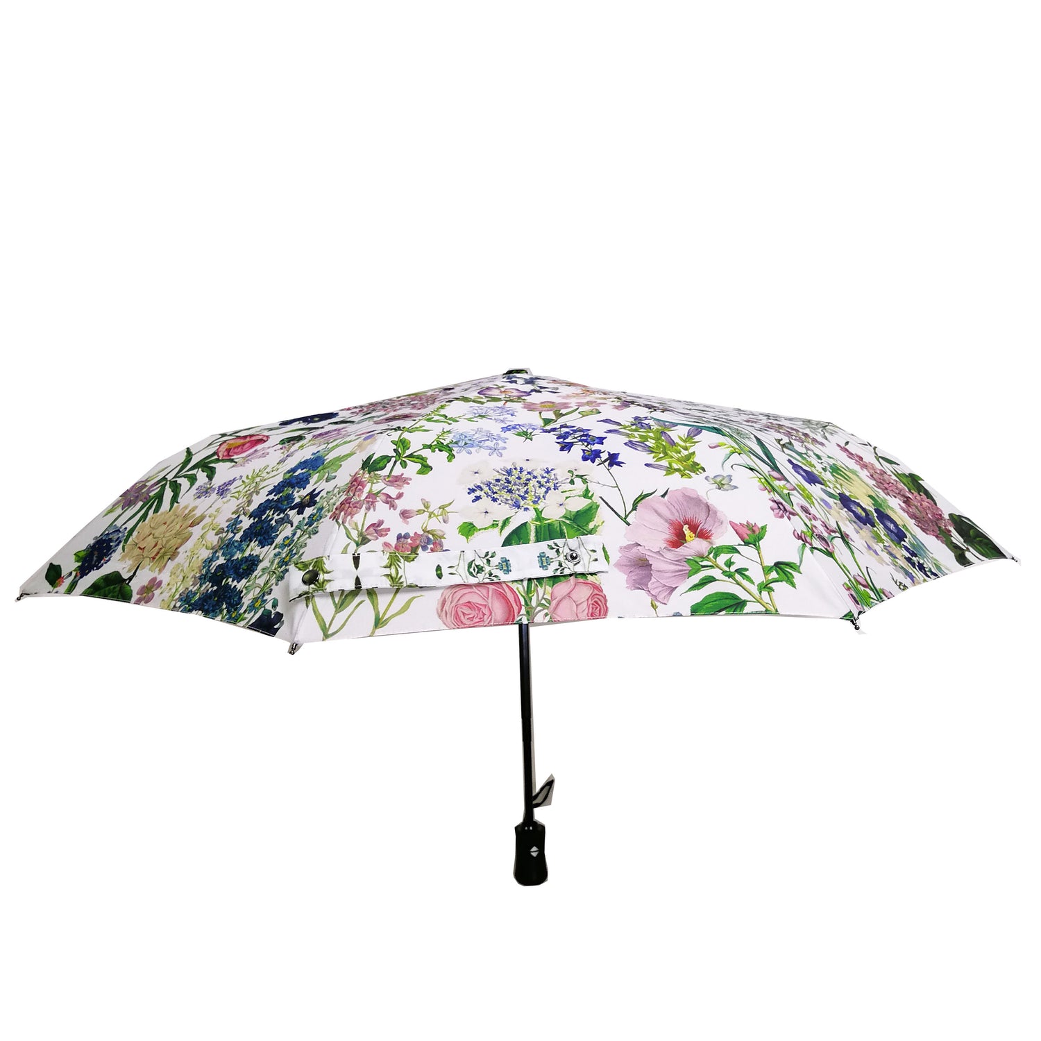 Rosehip Design Folding Umbrella is a sturdy, practical and waterproof rain umbrella with an auto pop-up button, perfectly sized for your car, bag or pocket. Our pretty Pansies design is sure to add a touch of brightness to even the dampest of days.