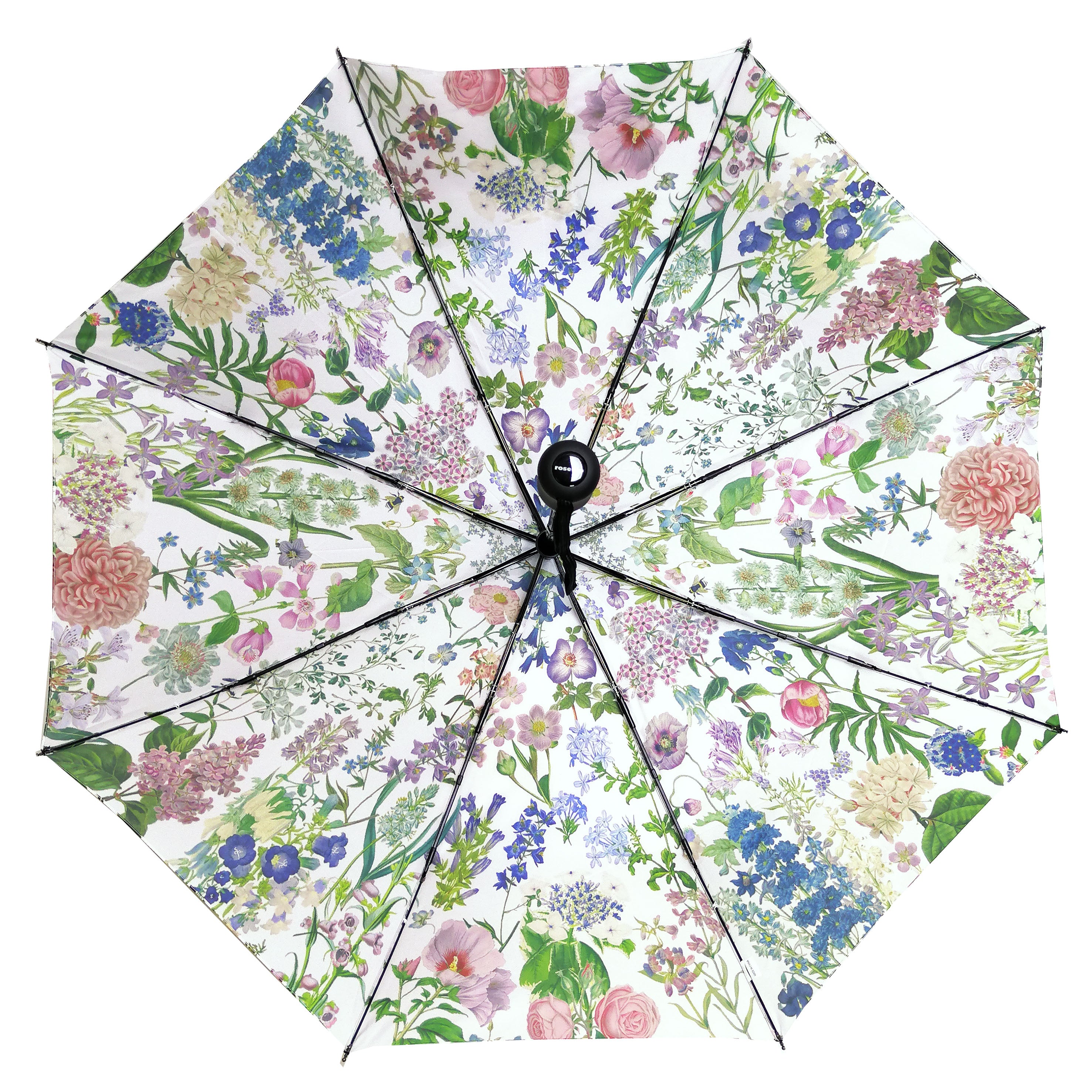 Rosehip Design Folding Umbrella is a sturdy, practical and waterproof rain umbrella with an auto pop-up button, perfectly sized for your car, bag or pocket. Our pretty Pansies design is sure to add a touch of brightness to even the dampest of days.