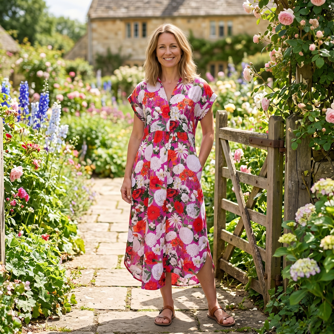 Kate Linen Dress - Summer Madness