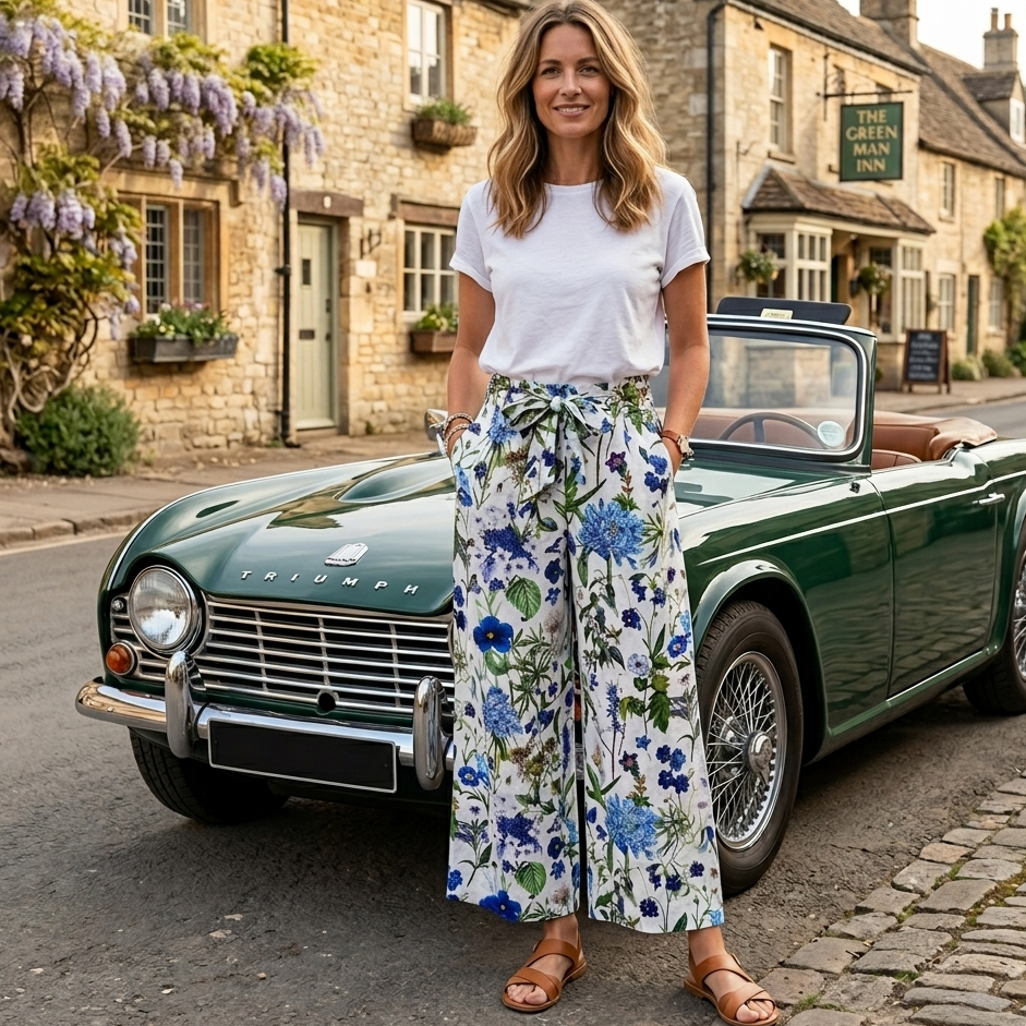 Tessa Linen Trousers - Cobalt