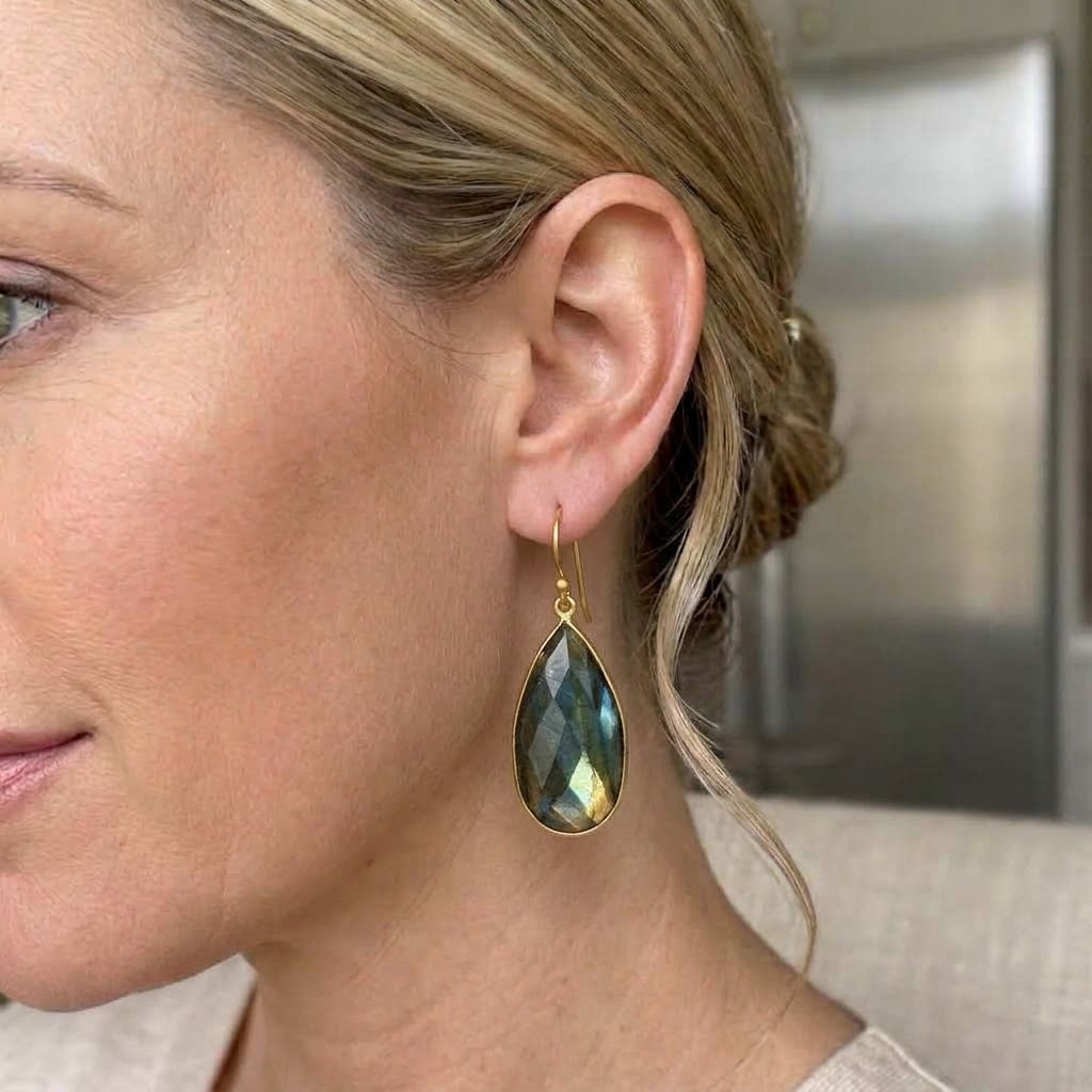 Large Labradorite Drop earrings