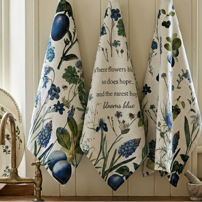 Tea Towel - Blue Wonder Words