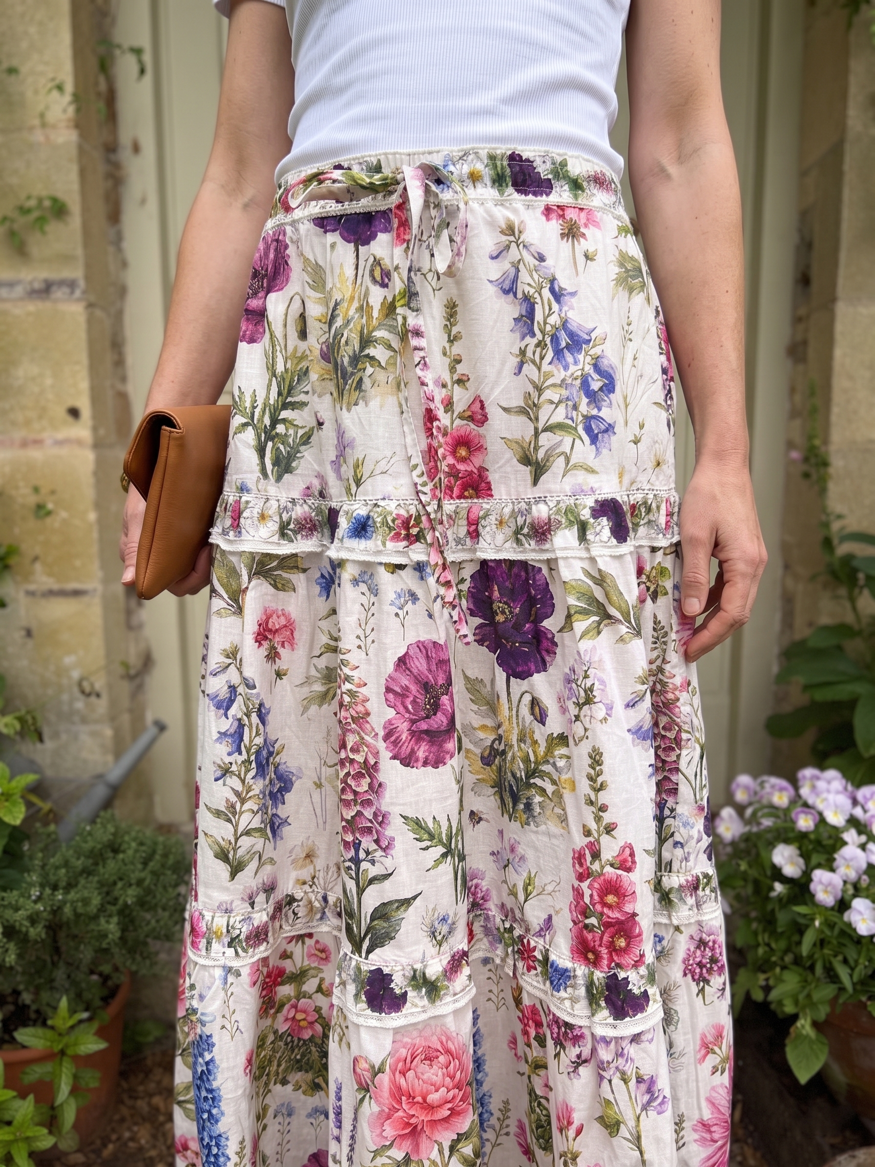 Zoe Tiered Skirt - English Garden