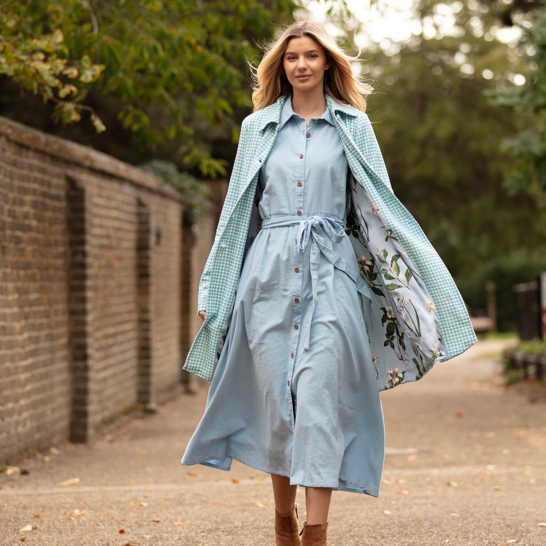 Jessie Corduroy Dress - Duck Egg Blue