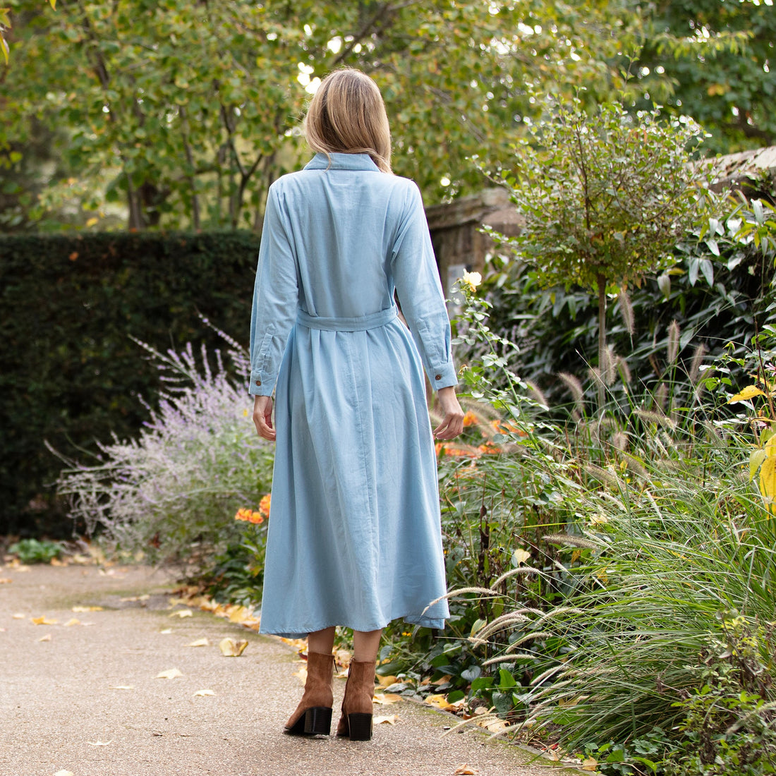 Jessie Corduroy Dress - Duck Egg Blue