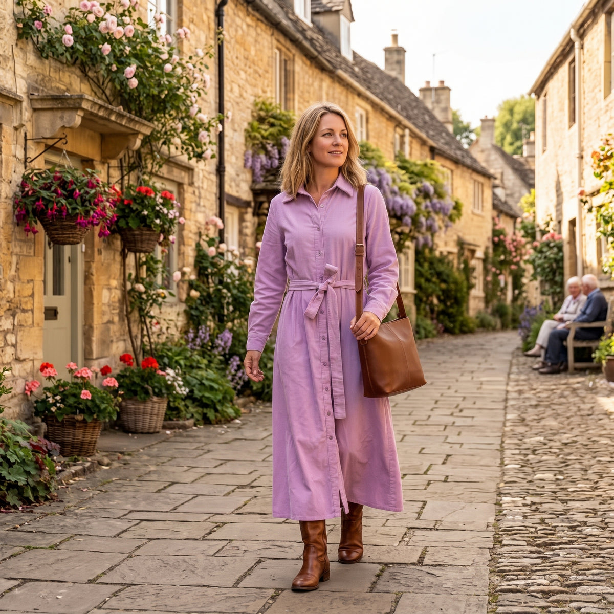 Jessie Corduroy Dress - Mauve