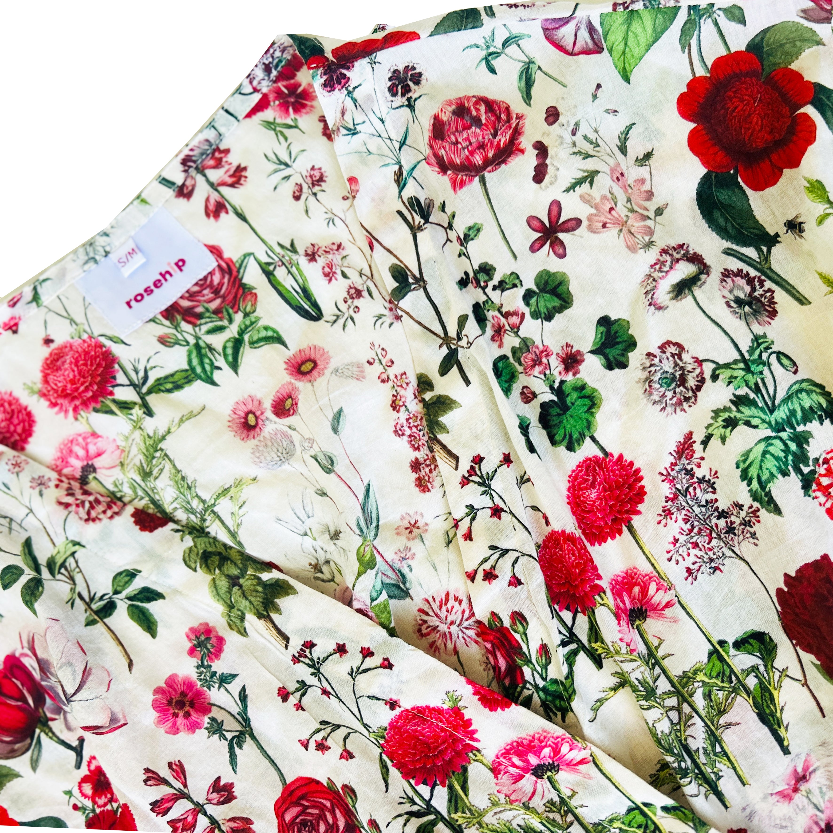 Rosehip Design Kimono is a fabulous long cotton voile robe, printed in our vivid Somerset design. They are generously sized and designed to be ankle length. Made from delicate, soft 100% Indian cotton packaged in a matching cotton bag - lovely for gifting!