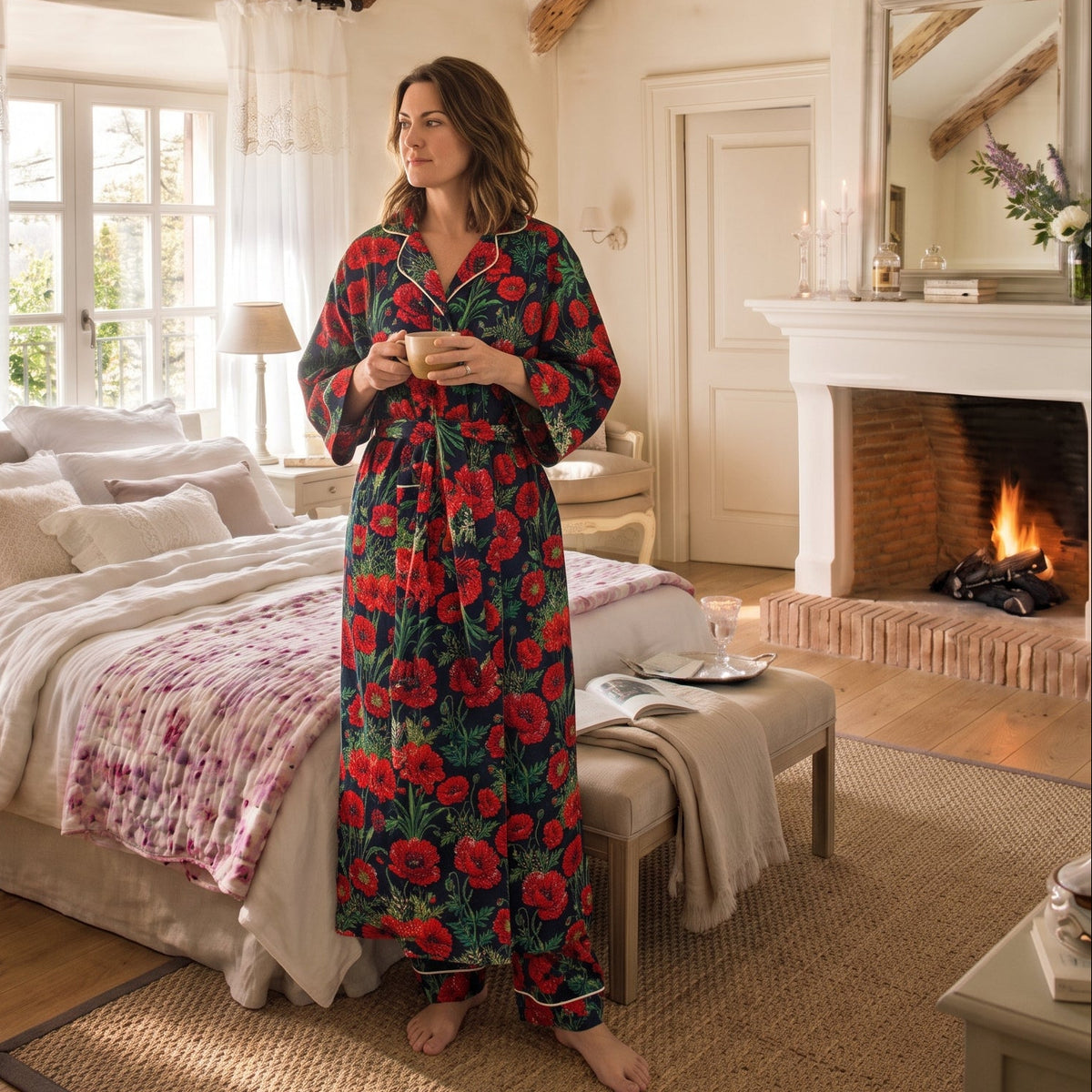 Dressing Gown - Winter Rose
